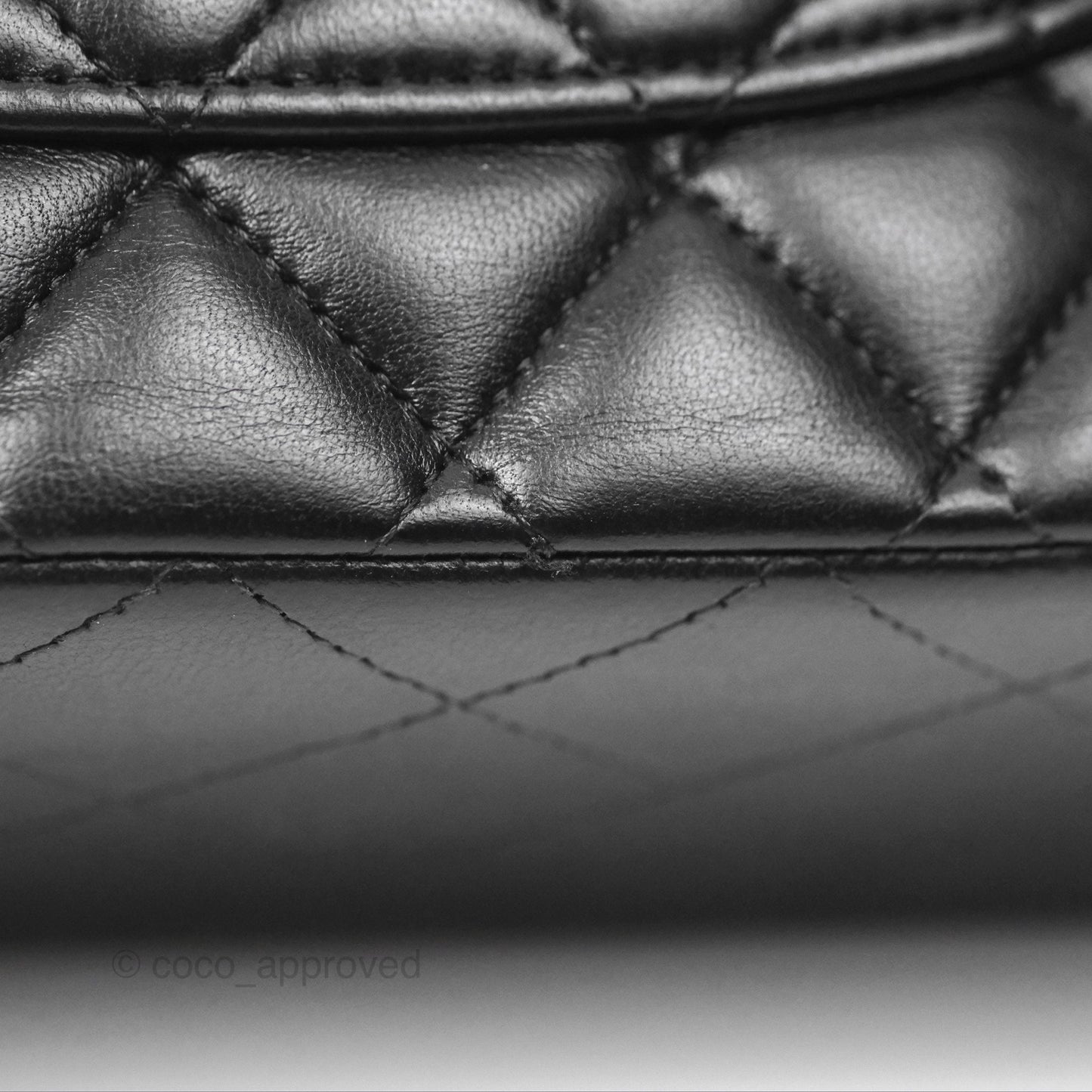 Chanel Classic M/L Medium Flap Quilted Black Lambskin Silver Hardware