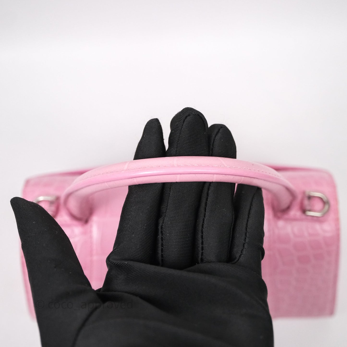 Balenciaga Small Hourglass Embossed Bag Pink