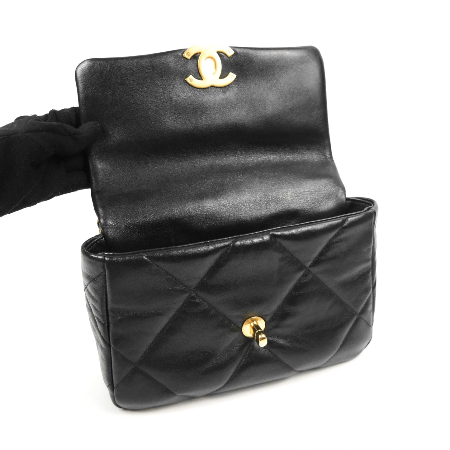 Chanel 19 Small Black Goatskin Mixed Hardware