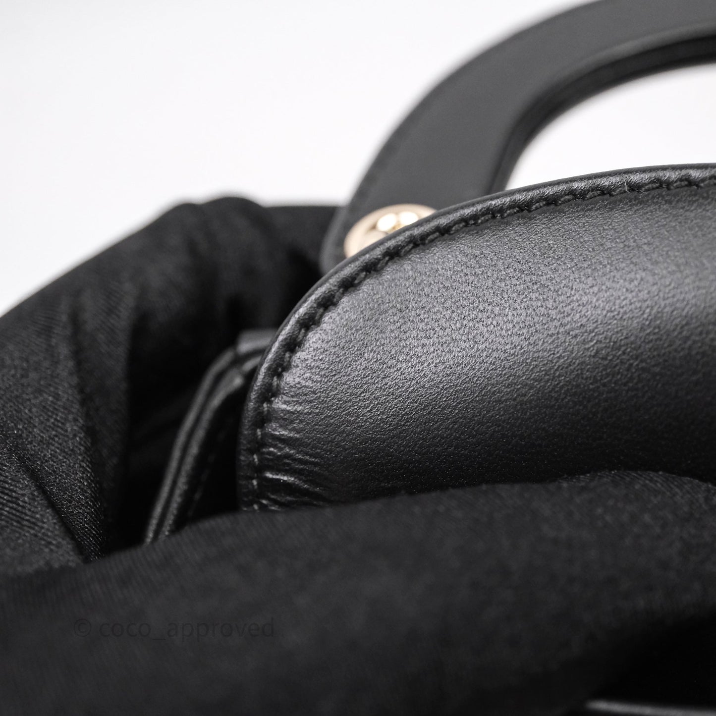 Dior Mirco Lady Dior Black Cannage Calfskin with Diamond Motif Gold Hardware