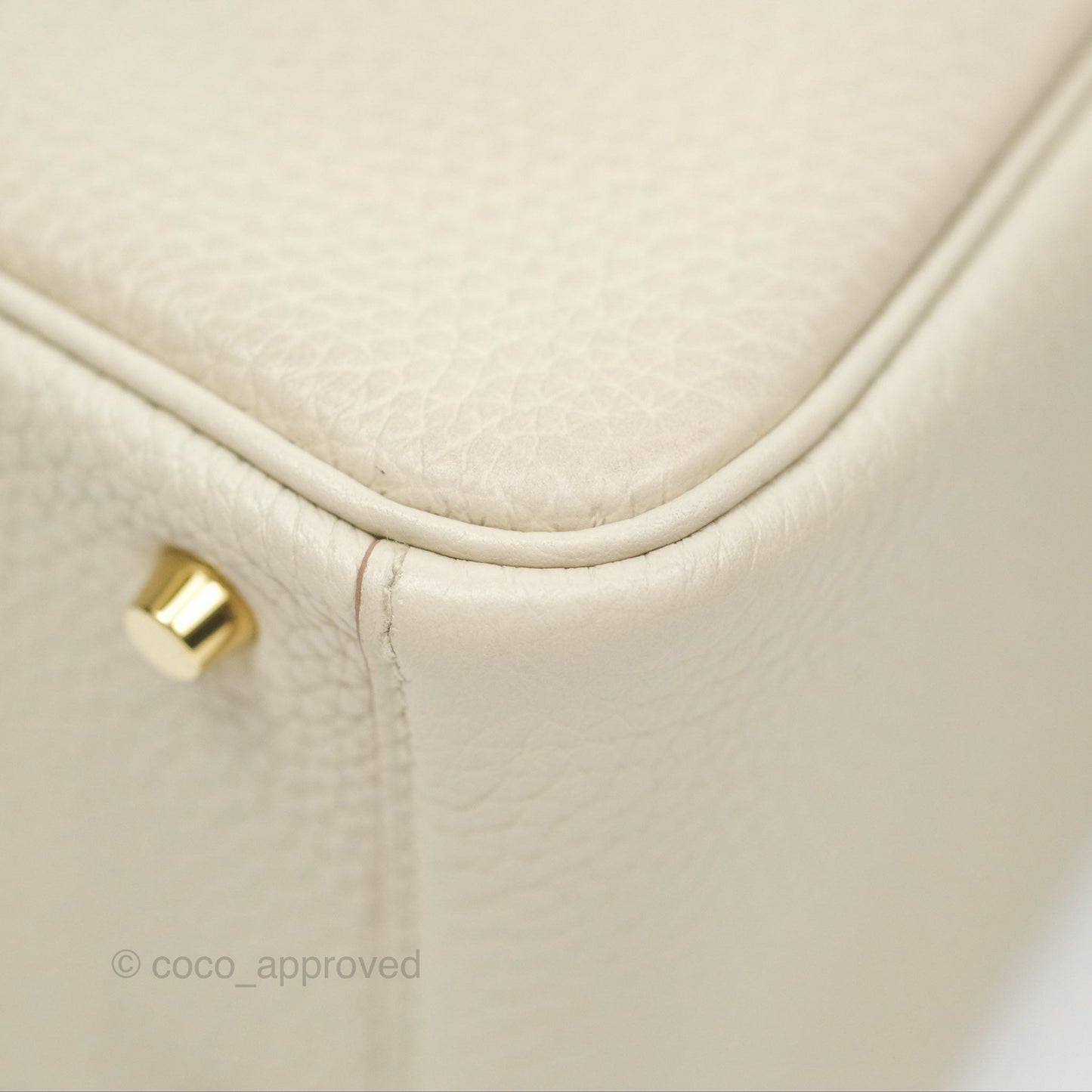 Hermès Mini Lindy 20 Beton Clemence Gold Hardware