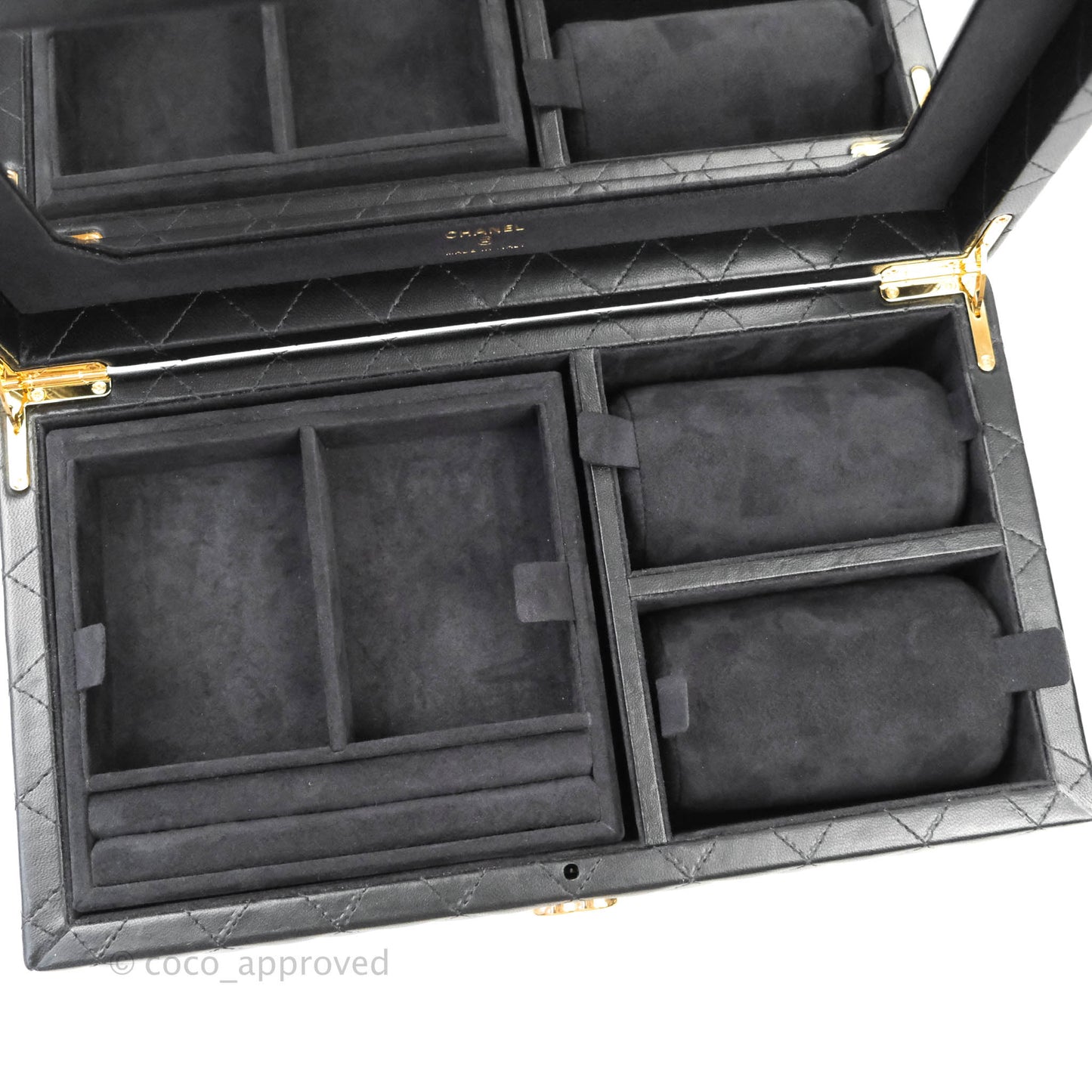 Chanel Jewellery Box Quilted Black Lambskin Gold Hardware