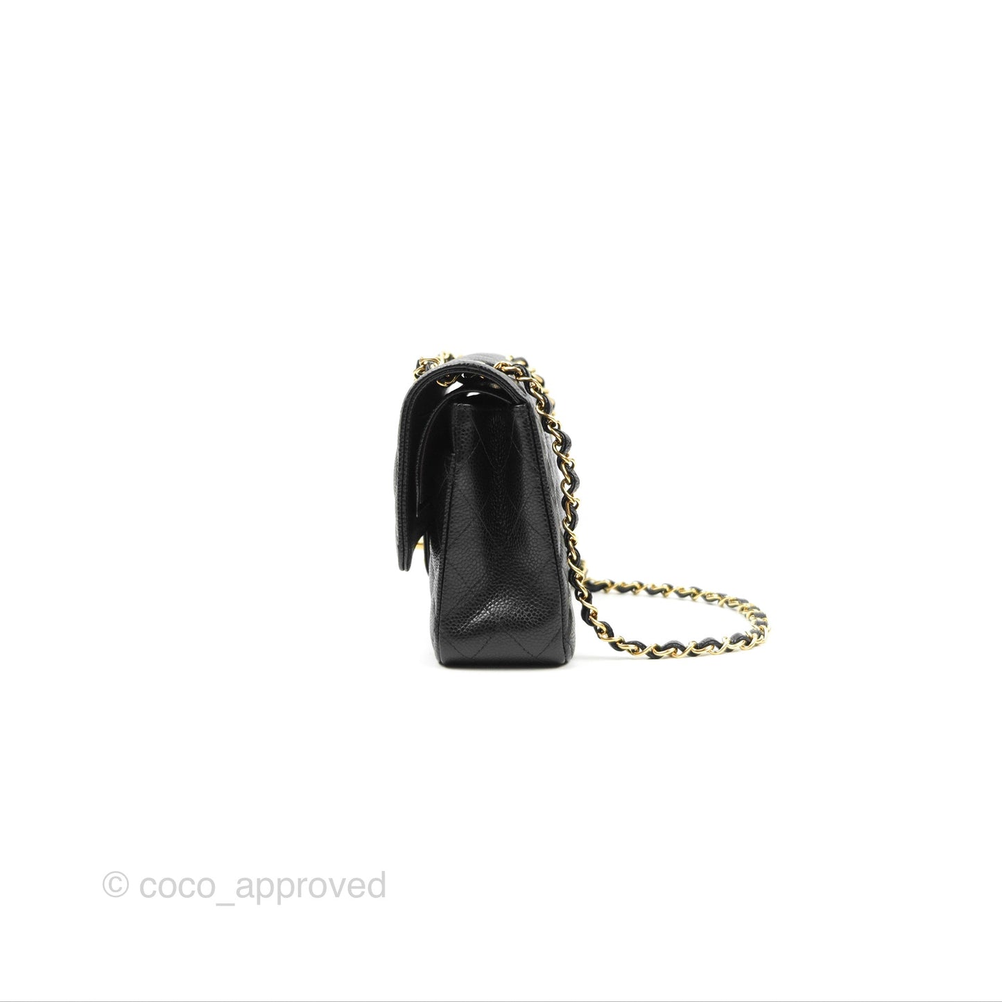 Chanel Classic M/L Medium Flap Quilted Black Caviar Gold Hardware