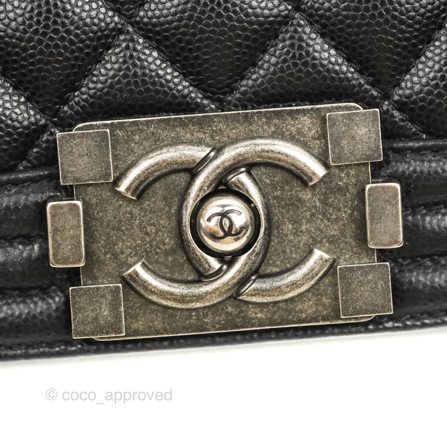 Chanel Quilted New Medium Boy Black Caviar Ruthenium Hardware