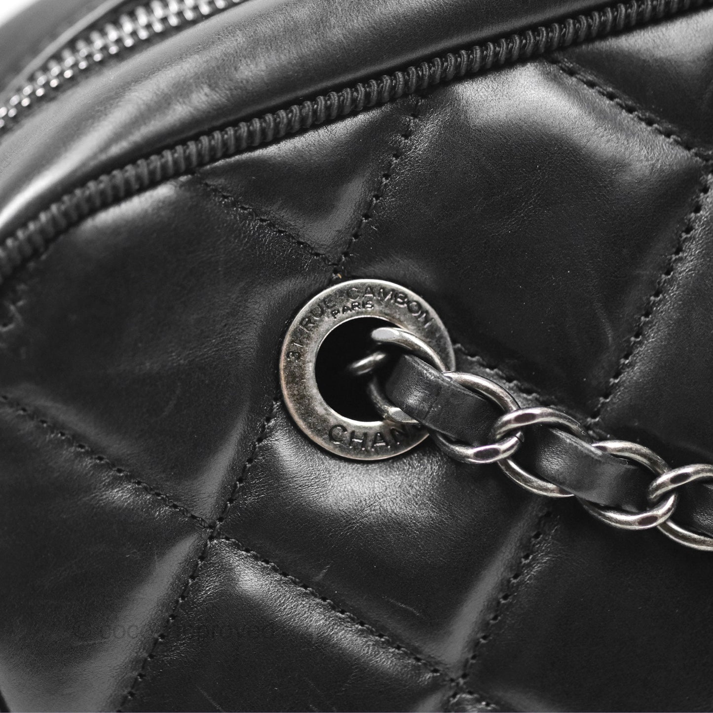 Chanel Large Ballerine Camera Case Black Calfskin Ruthenium Hardware