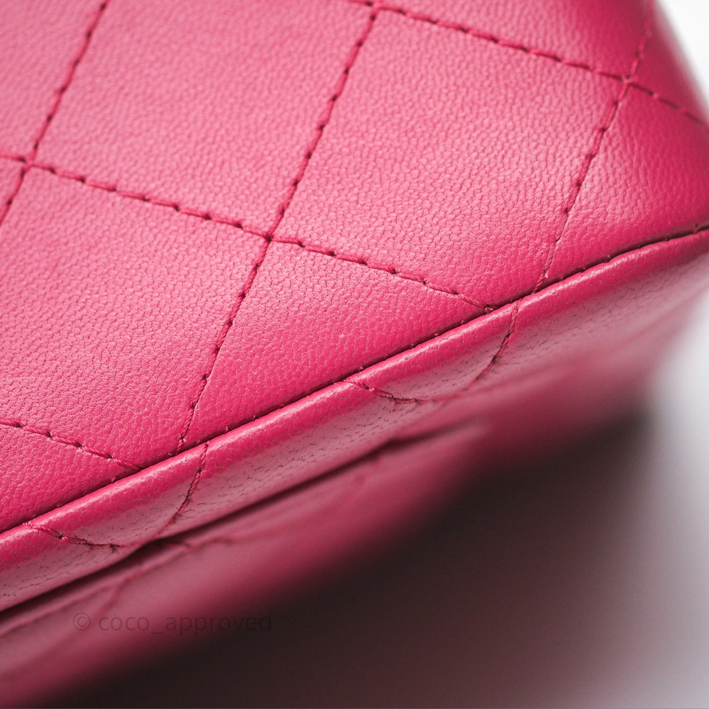 Chanel Quilted Mini Rectangular Flap Dark Pink Lambskin Silver Hardware