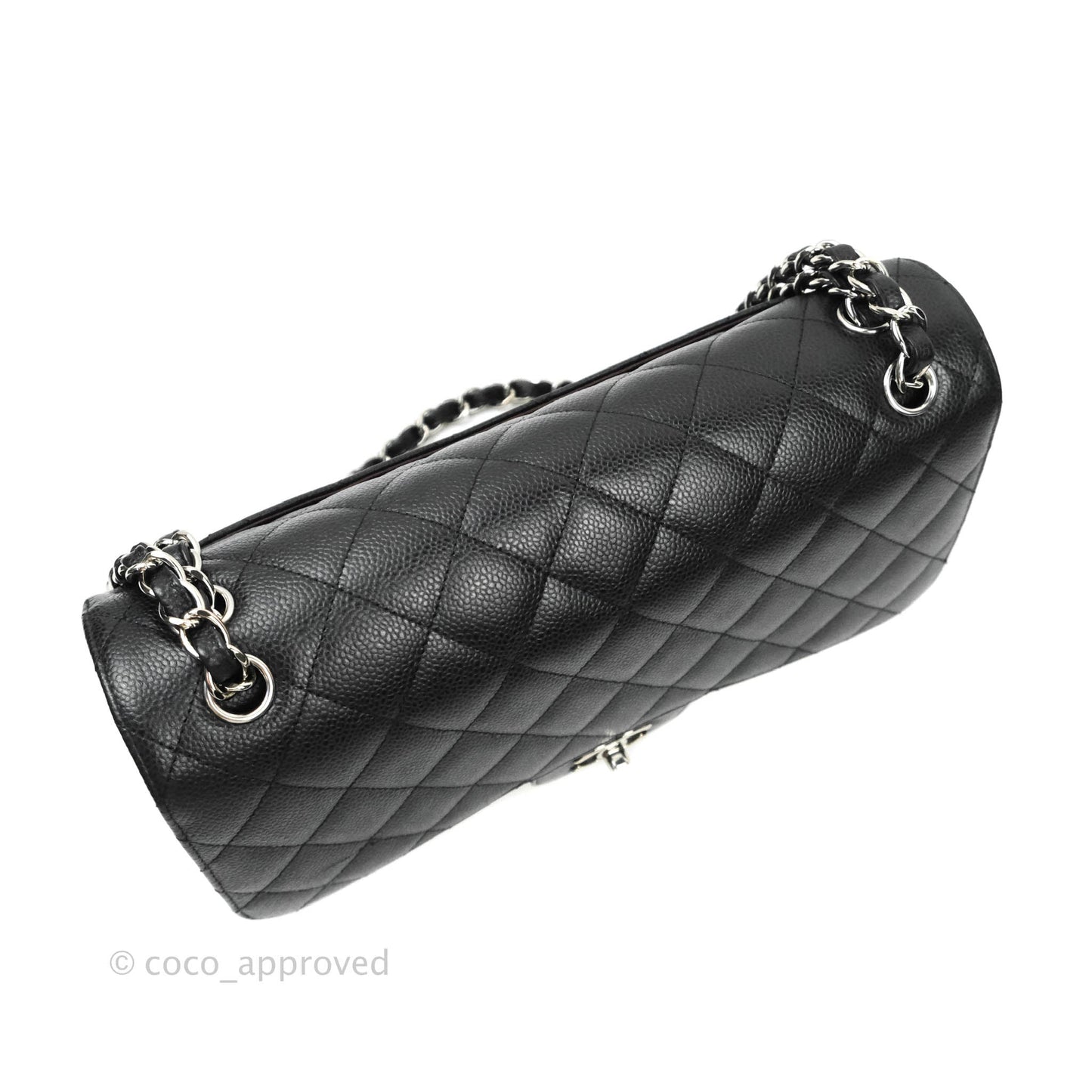 Chanel Jumbo Double Flap Black Caviar Silver Hardware⁣⁣
