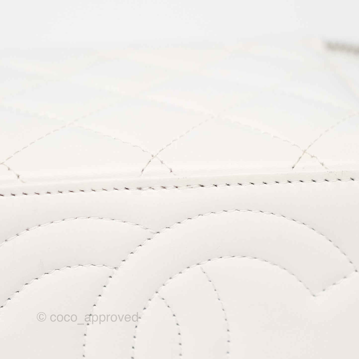 Chanel Crystals Top Handle Vanity Rectangular White Lambskin Gun Metal