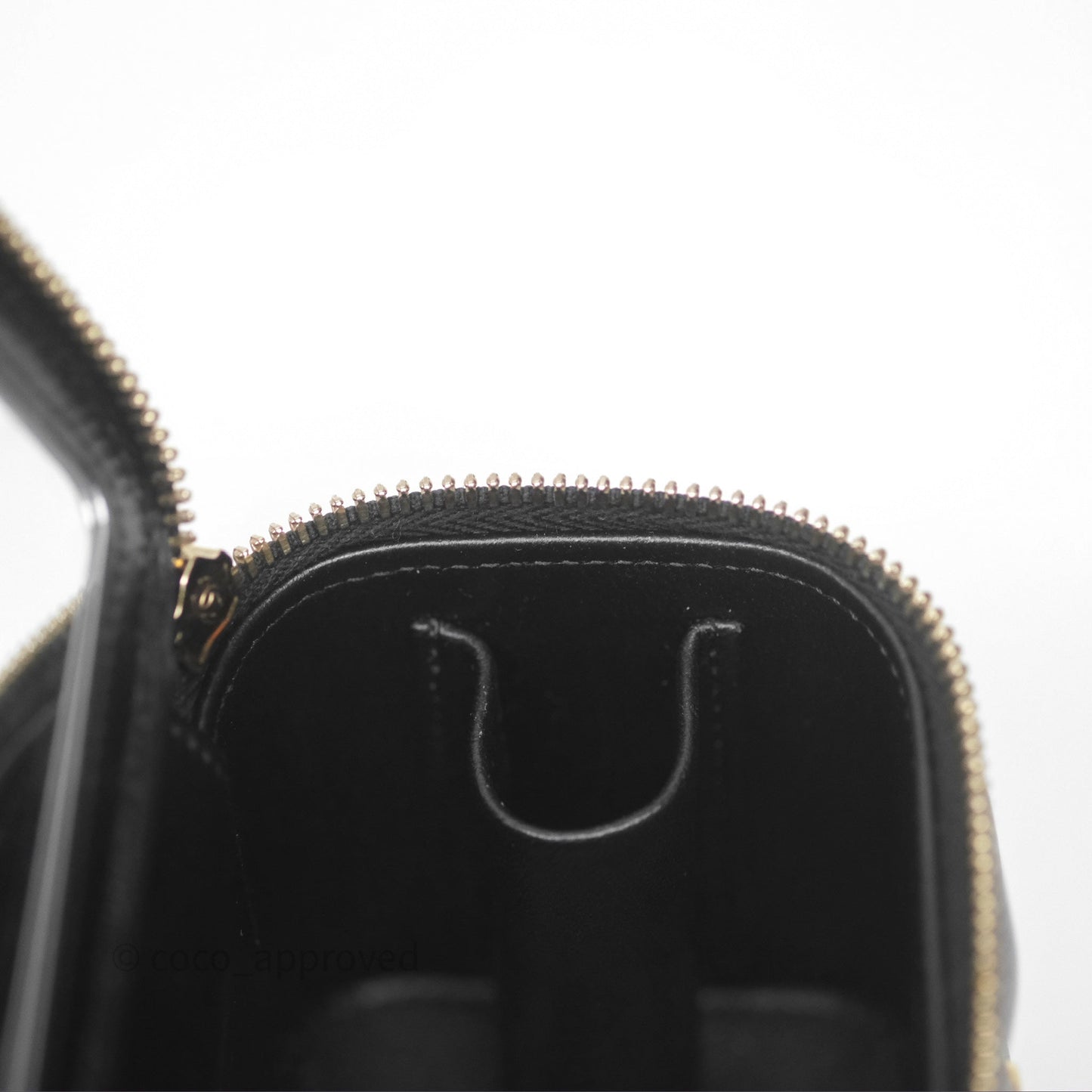 Chanel Mini Metal Top Handle Vanity With Chain Black Lambskin Aged Gold Hardware