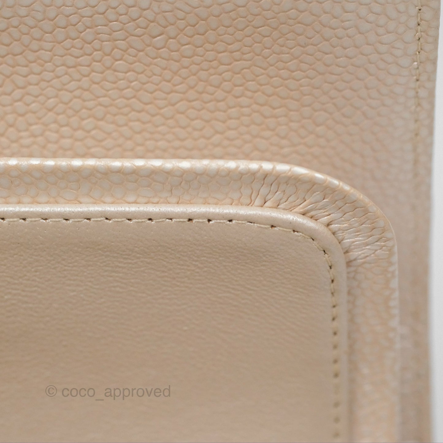 Chanel Classic M/L Medium Double Flap Iridescent Pearly Caviar Aged Gold Hardware⁣⁣