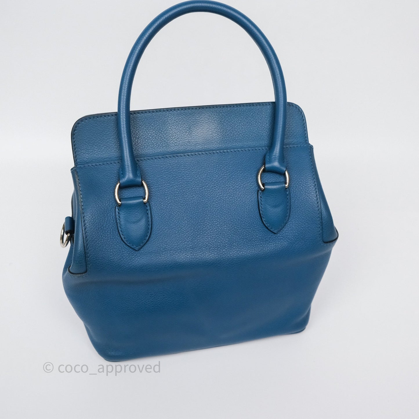 Hermès ToolBox 20 Bleu Cobalt 7C Evercolor Palladium Hardware