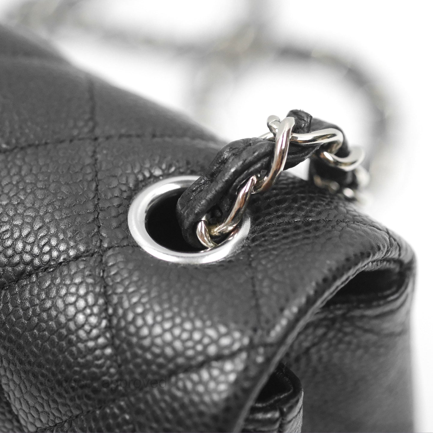 Chanel Classic Quilted Mini Rectangular Flap Black Caviar Silver Hardware