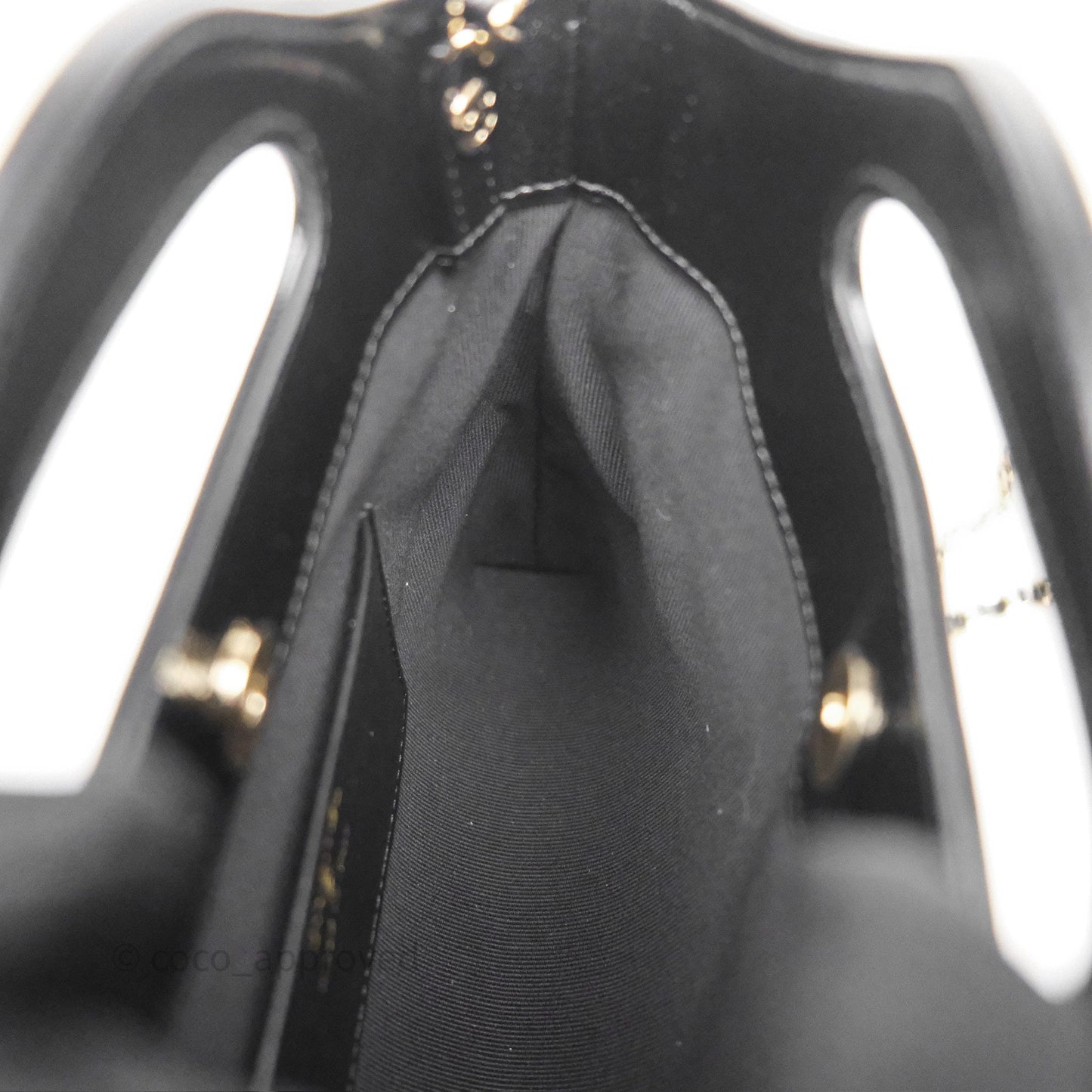 Chanel Nano 31 White/ Black Shiny Lambskin Gold Hardware