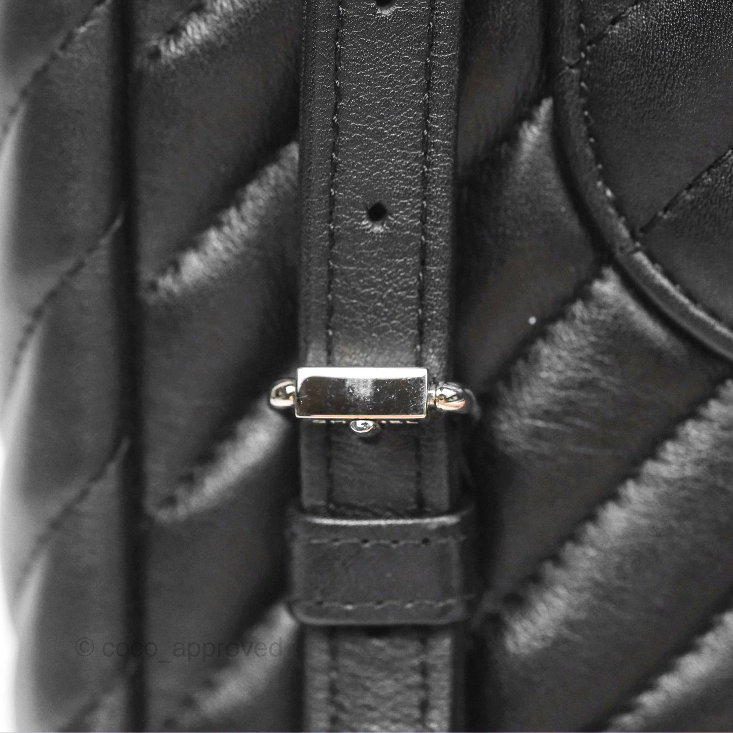 Chanel Medium Chevron Urban Spirit Backpack Black Calfskin Silver Hardware