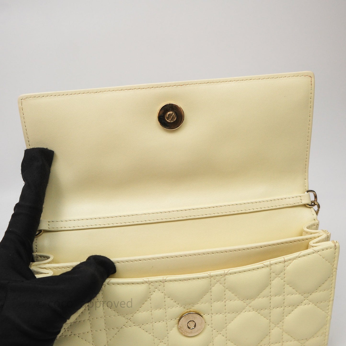 Christian Dior My Dior Mini Bag Yellow Cannage Lambskin Gold Hardware