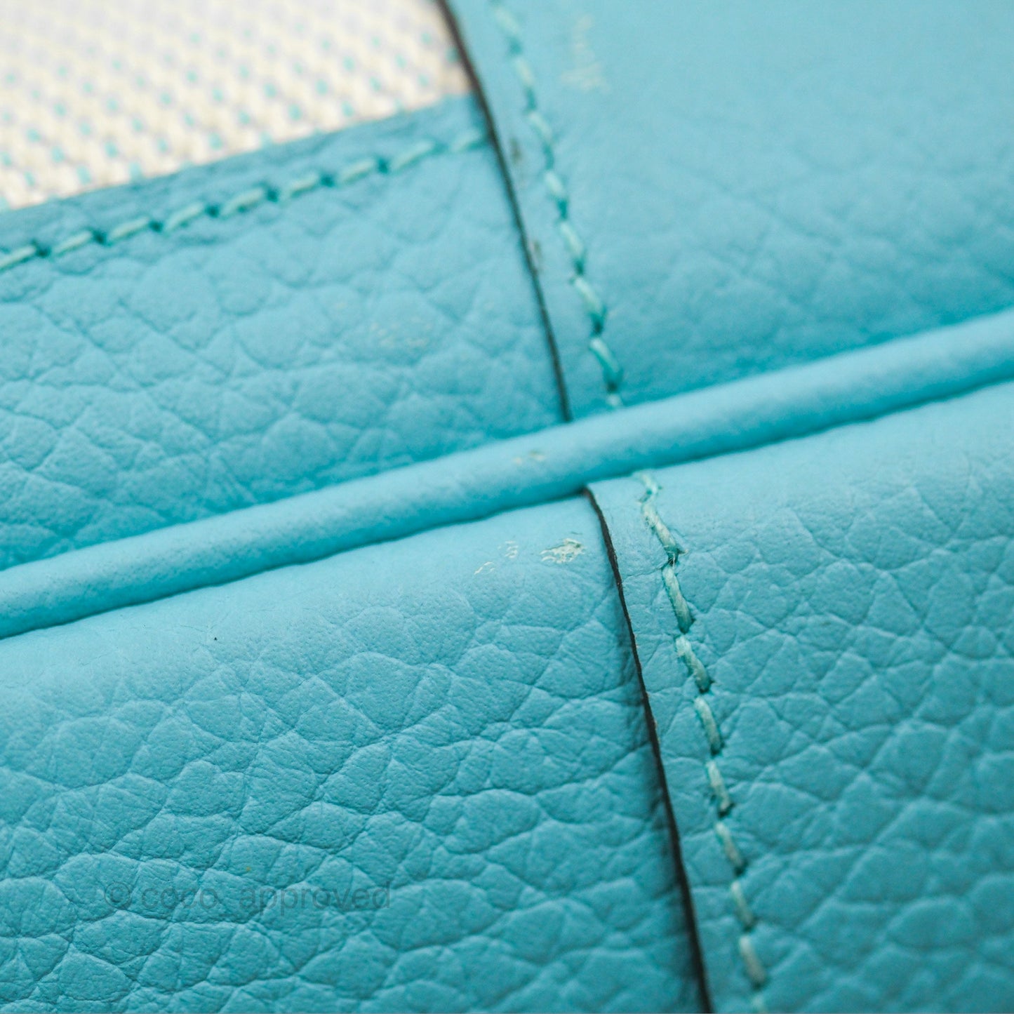 Hermès Garden Party 36 Country Ecru Bleu Atoll Canvas