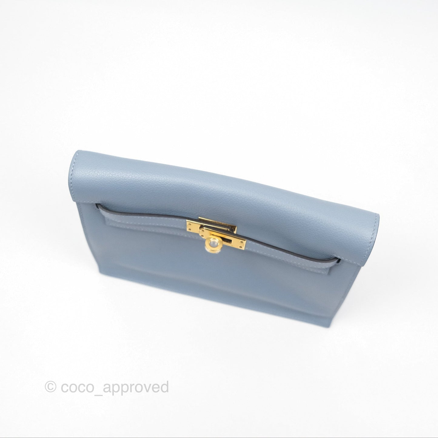Hermès Kelly Danse II Bag Blue Lin J7 Evercolor Gold Hardware