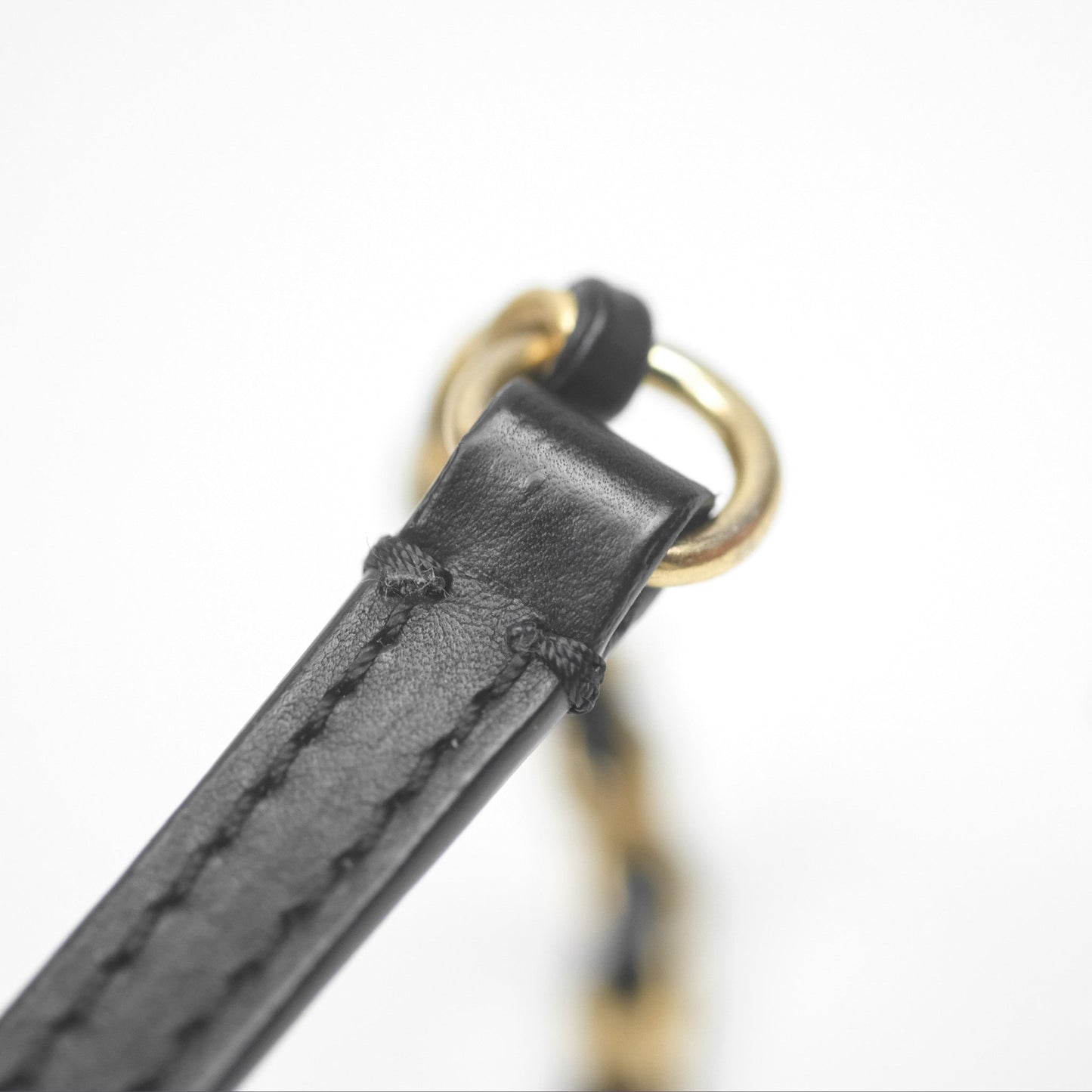Chanel Quilted Side Chain Flap Bag Black Calfskin Aged Gold Hardware