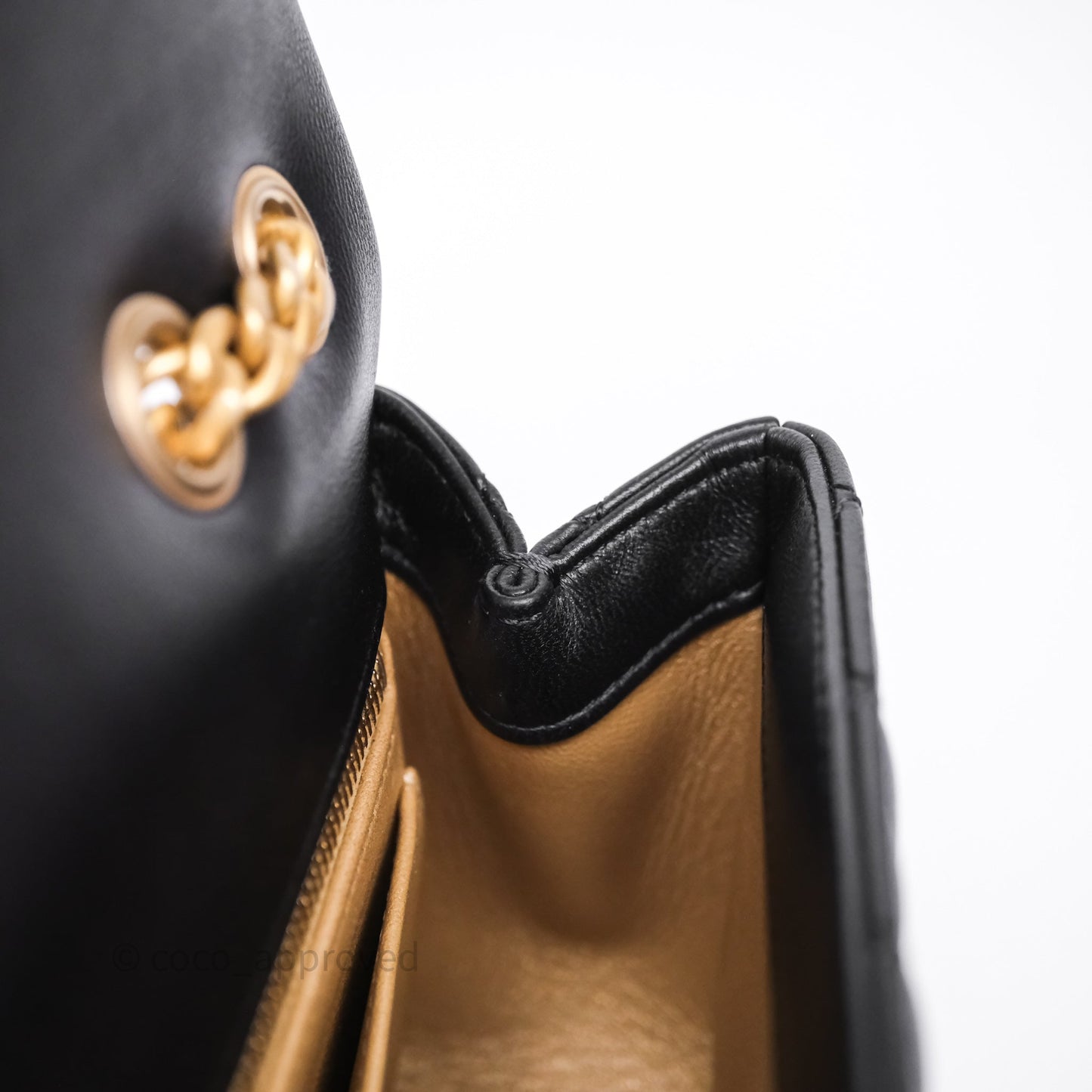 Chanel Mini Rectangular Flap with Camellia Adjustable Chain Black Lambskin Aged Gold Hardware