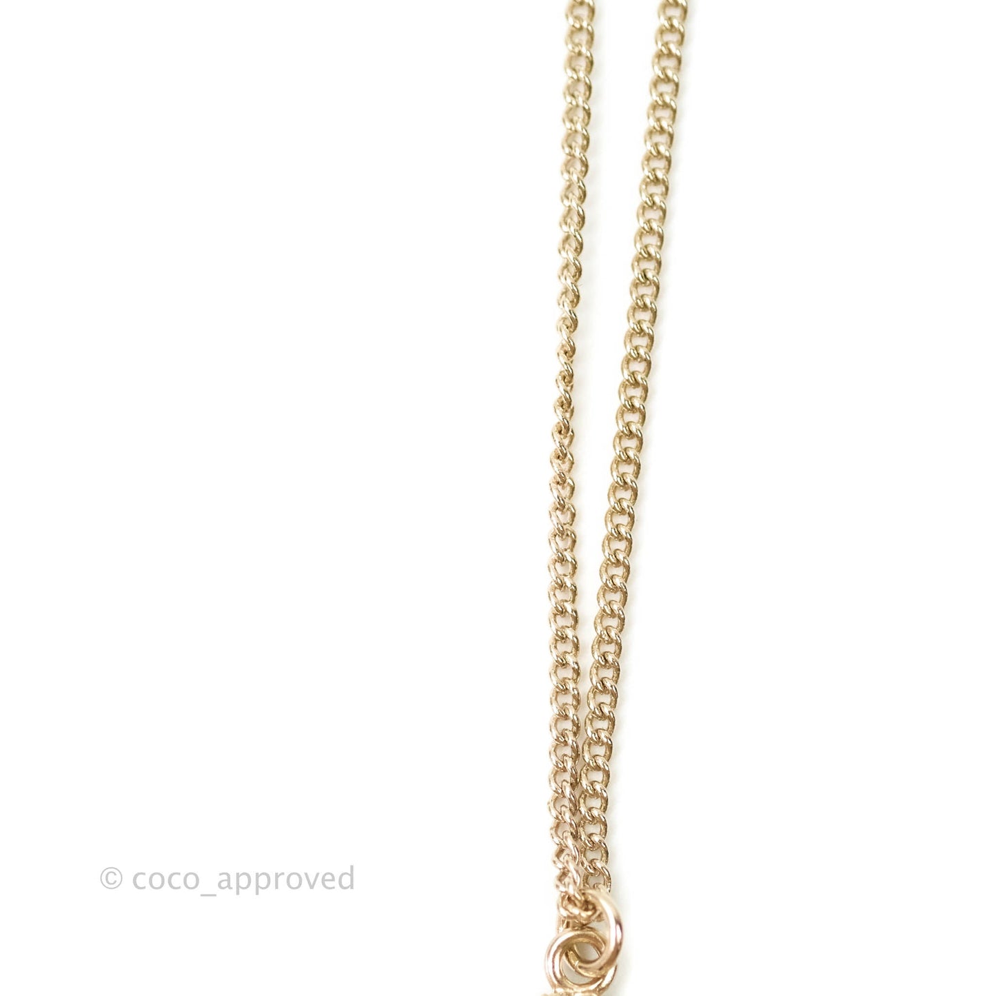 Chanel CC Crystal Necklace Gold Tone 20S