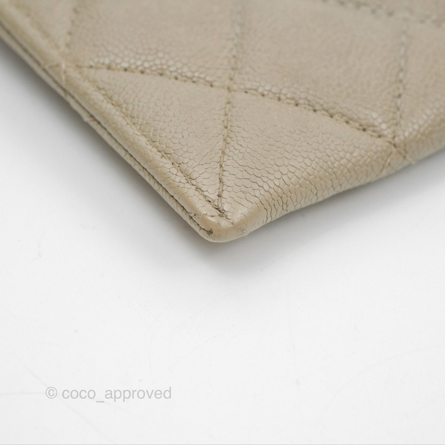 Chanel Boy Long Pouch Wallet Taupe Grey Caviar Aged Gold Hardware