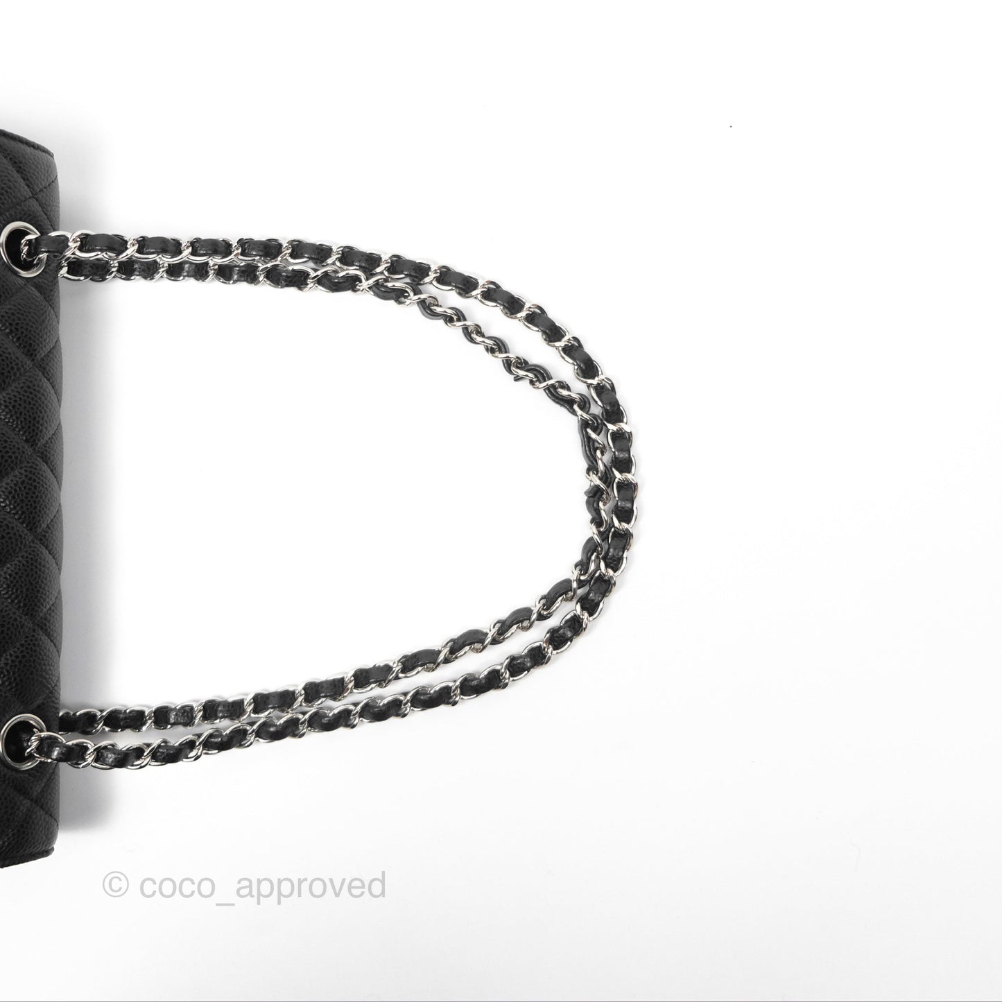Chanel Classic M/L Medium Flap Quilted Black Caviar Silver Hardware