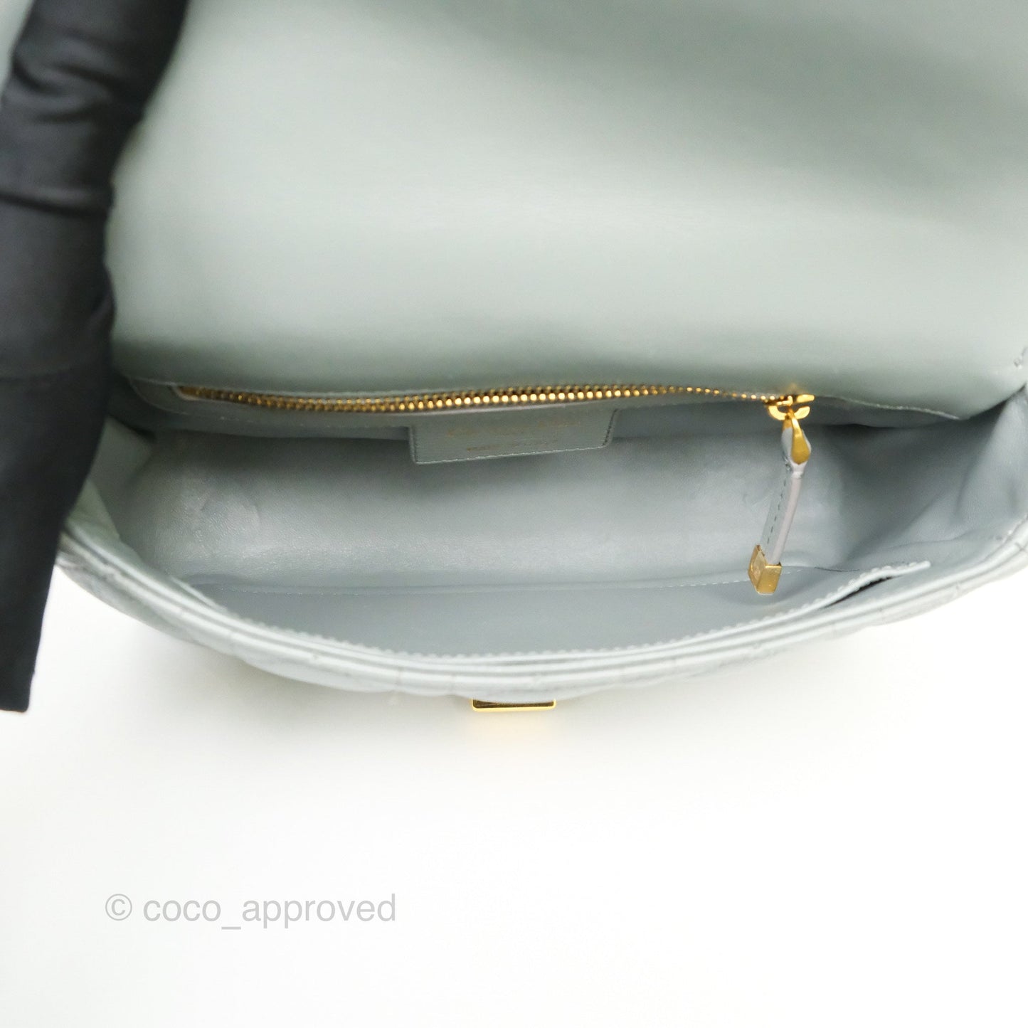 Dior Small Caro Bag Grey Supple Cannage Calfskin