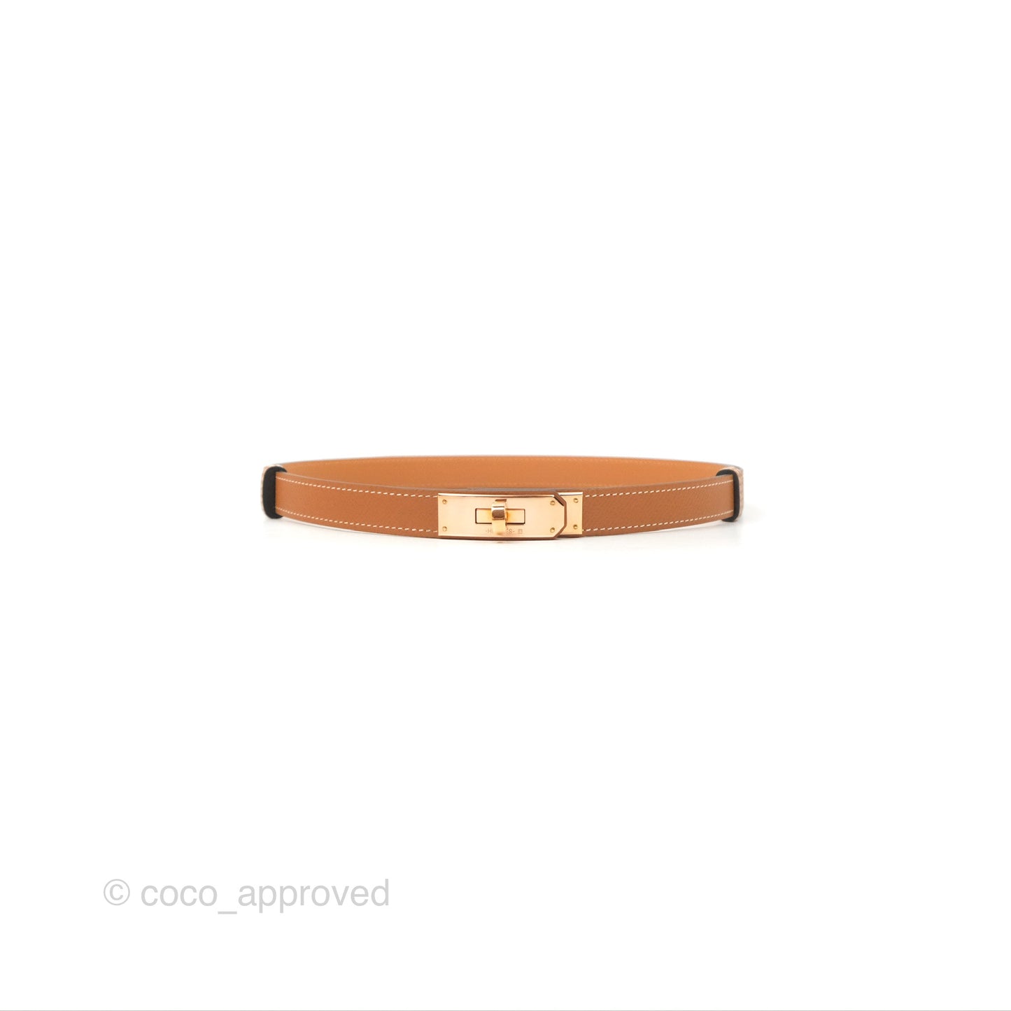 Hermès Kelly Buckle Belt Gold Epsom Rose Gold Hardware