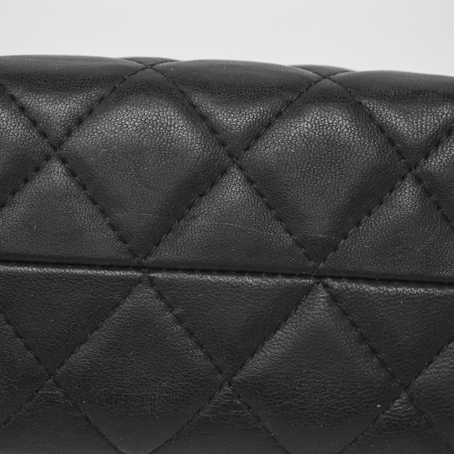 Chanel Cosmetic Case Black Calfskin Silver Hardware