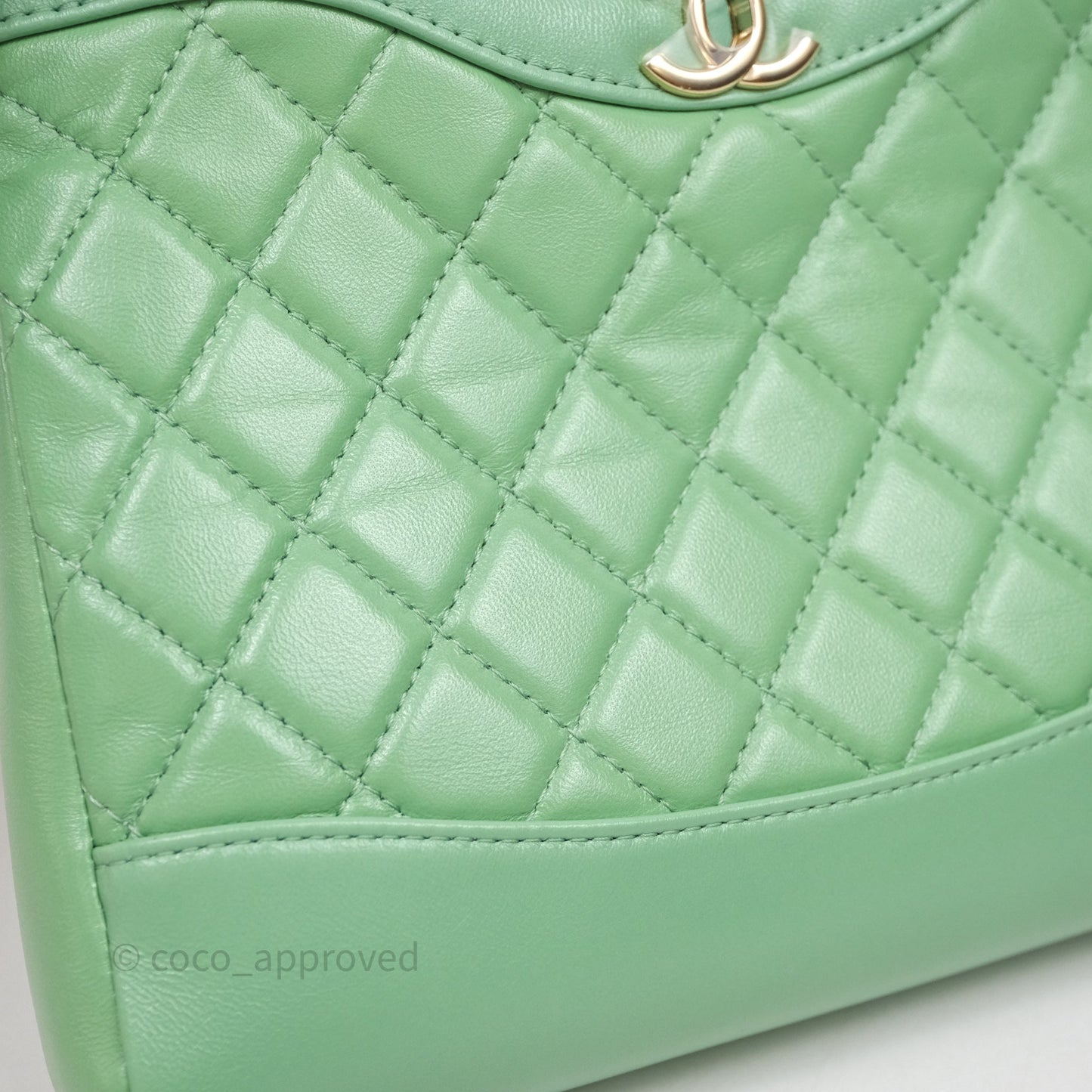 Chanel Mini 31 Green Shiny Lambskin Gold Hardware