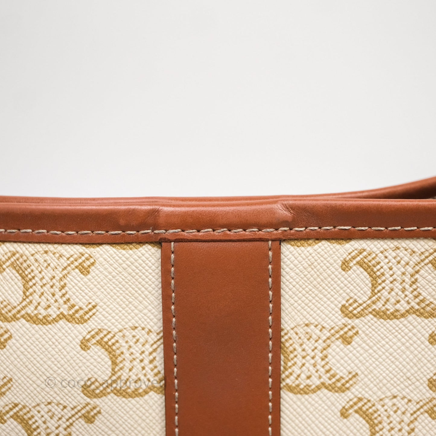 Celine Small Bucket Triomphe Canvas Grege Calfskin