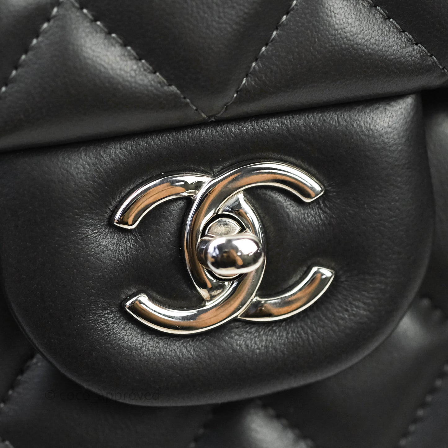 Chanel Jumbo Double Flap Dark Grey Lambskin Silver Hardware⁣⁣