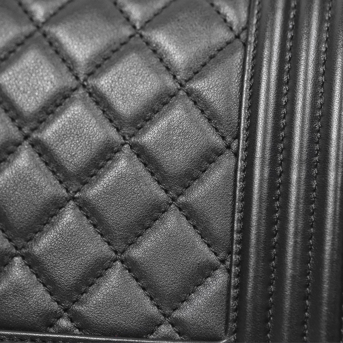 Chanel Medium Boy Quilted Black Calfskin Ruthenium Hardware