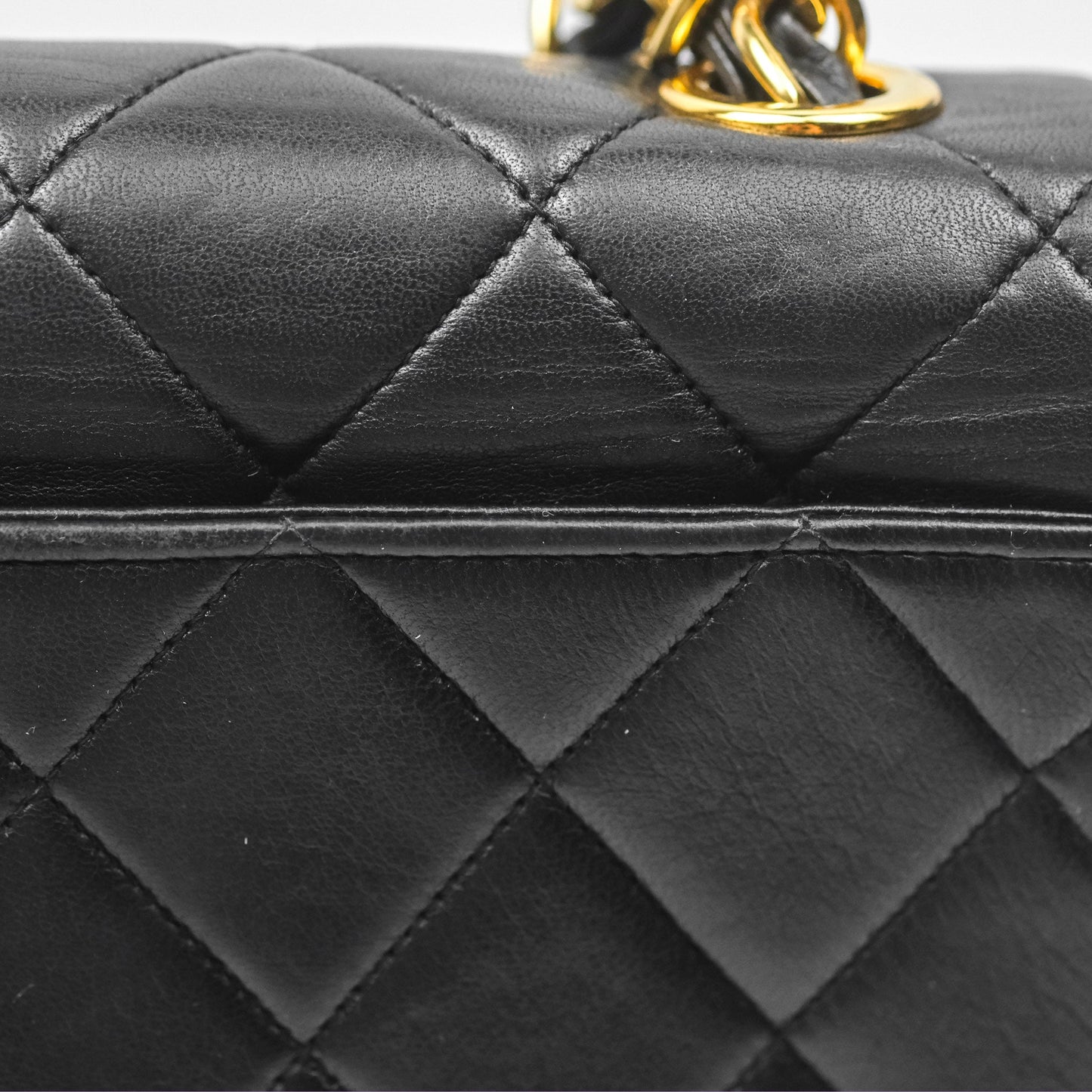 Chanel Vintage Flap Bag Black Lambskin 24K Gold Hardware