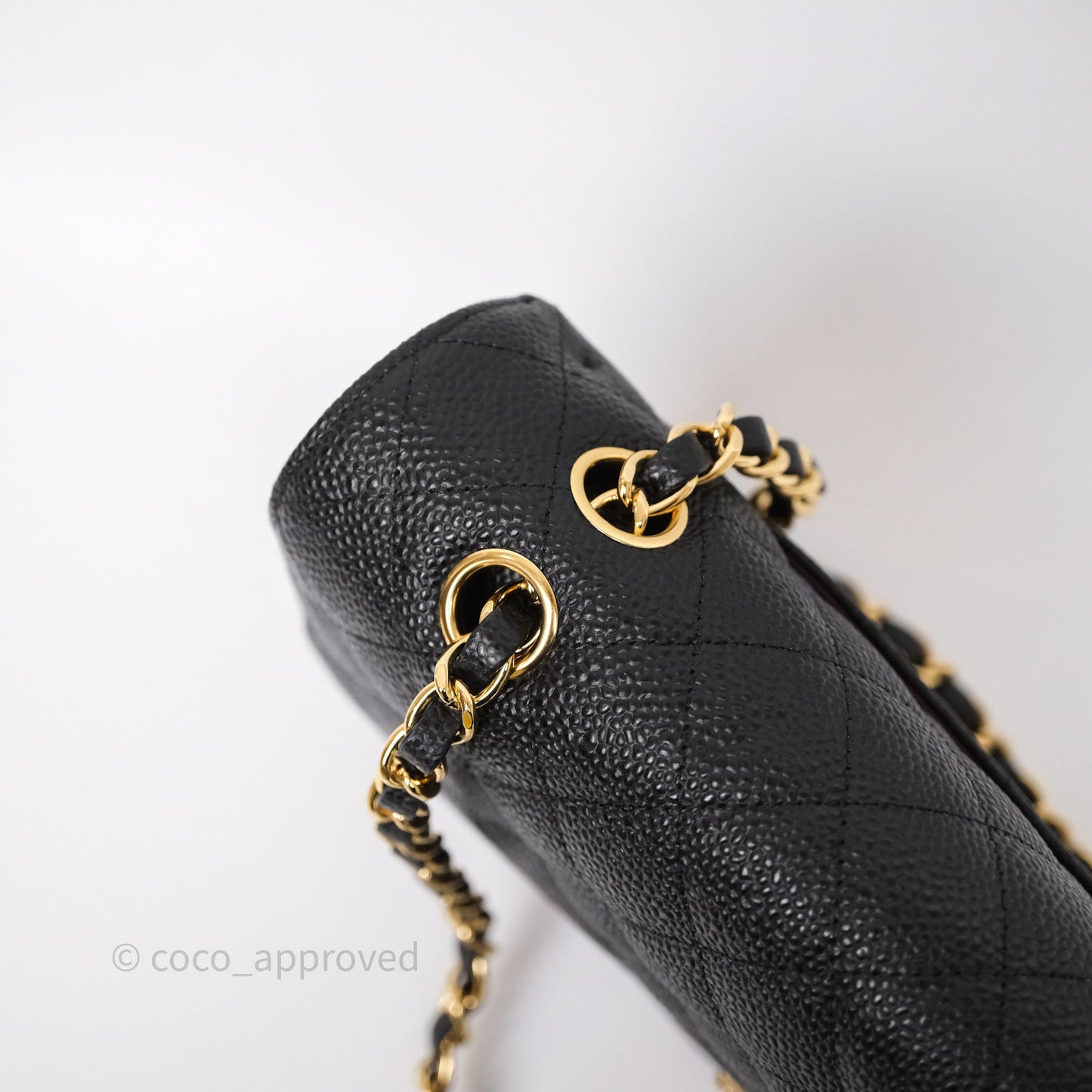 Chanel Classic M/L Medium Flap Quilted Black Caviar Gold Hardware
