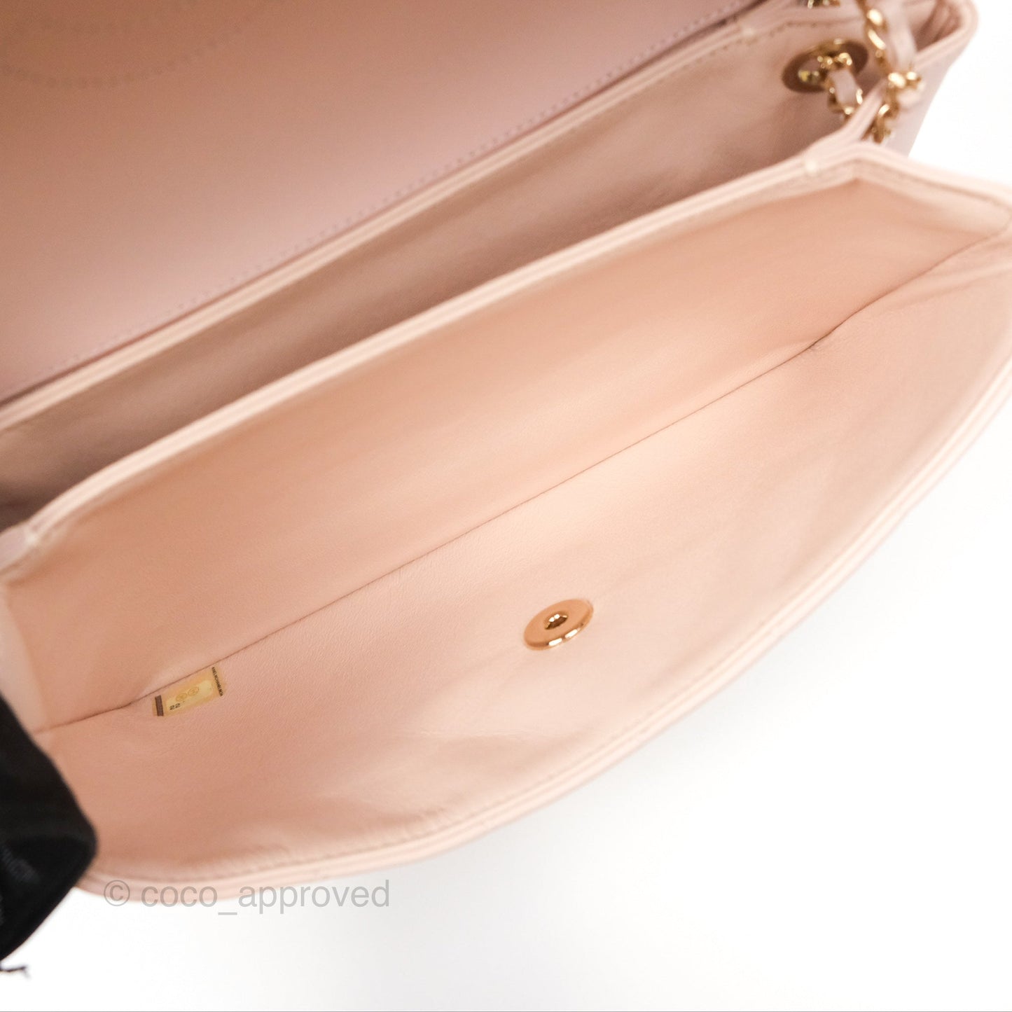 Chanel Flap Clutch With Chain Quilted Light Pink Lambskin Gold Hardware