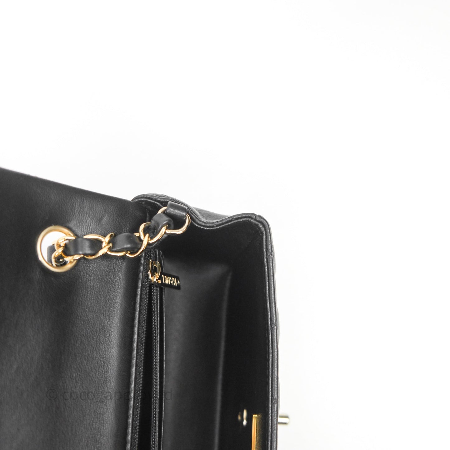 Chanel Mini Rectangular Black Lambskin Bag Gold Hardware
