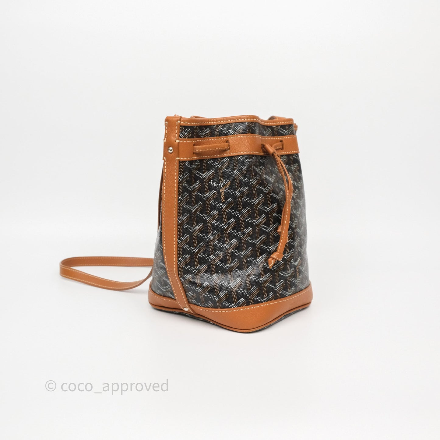 Goyard Petit Flot Bucket Bag Black & Tan Goyardine