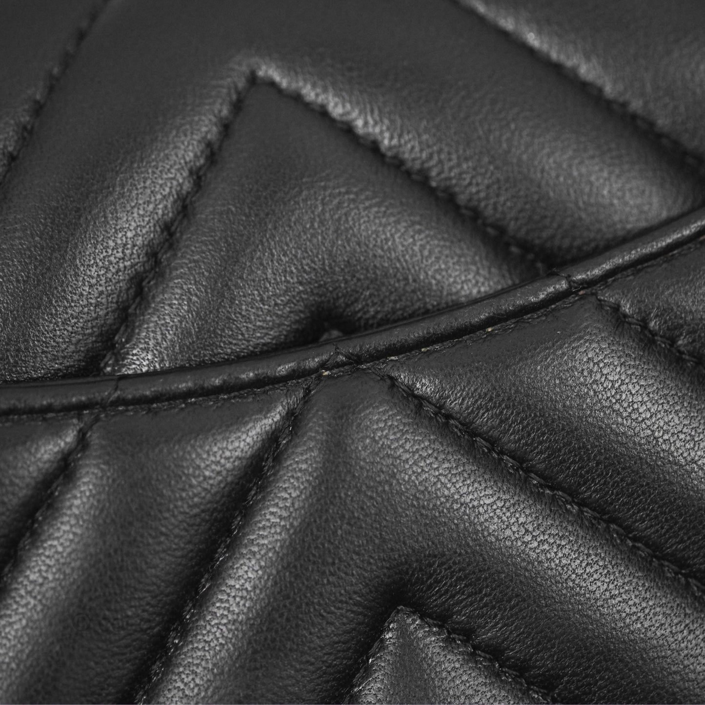 Chanel Chevron Mini Rectangular Flap Black Lambskin Gold Hardware