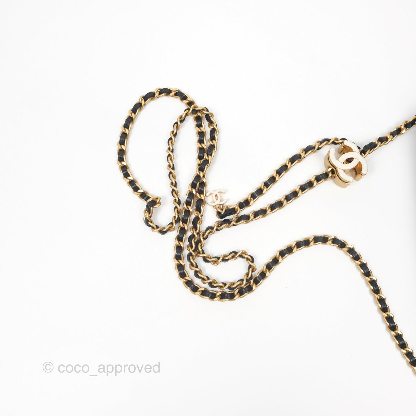Chanel Quilted WOC Adjustable Chain Black Shiny Lambskin Aged Gold Hardware