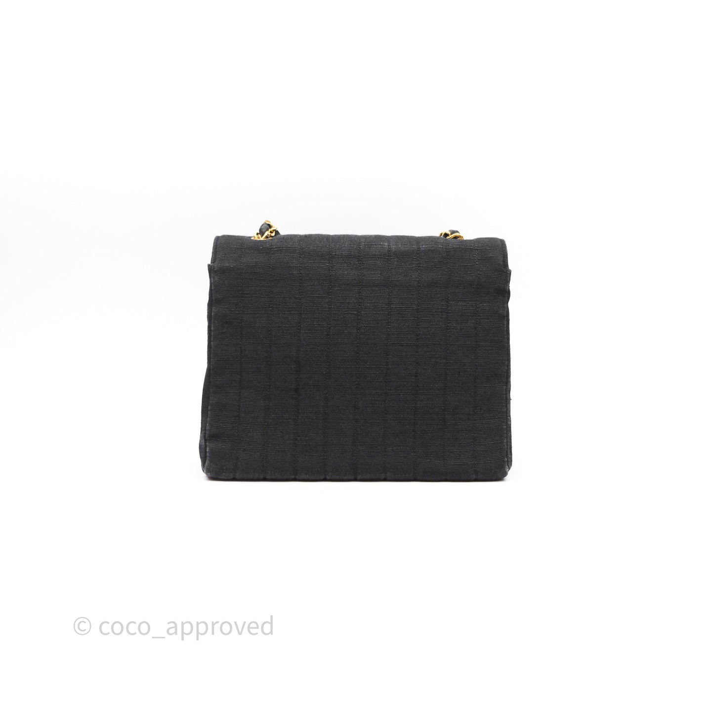 Chanel Vintage Small Flap Bag Black Grosgrain 24K Gold Hardware