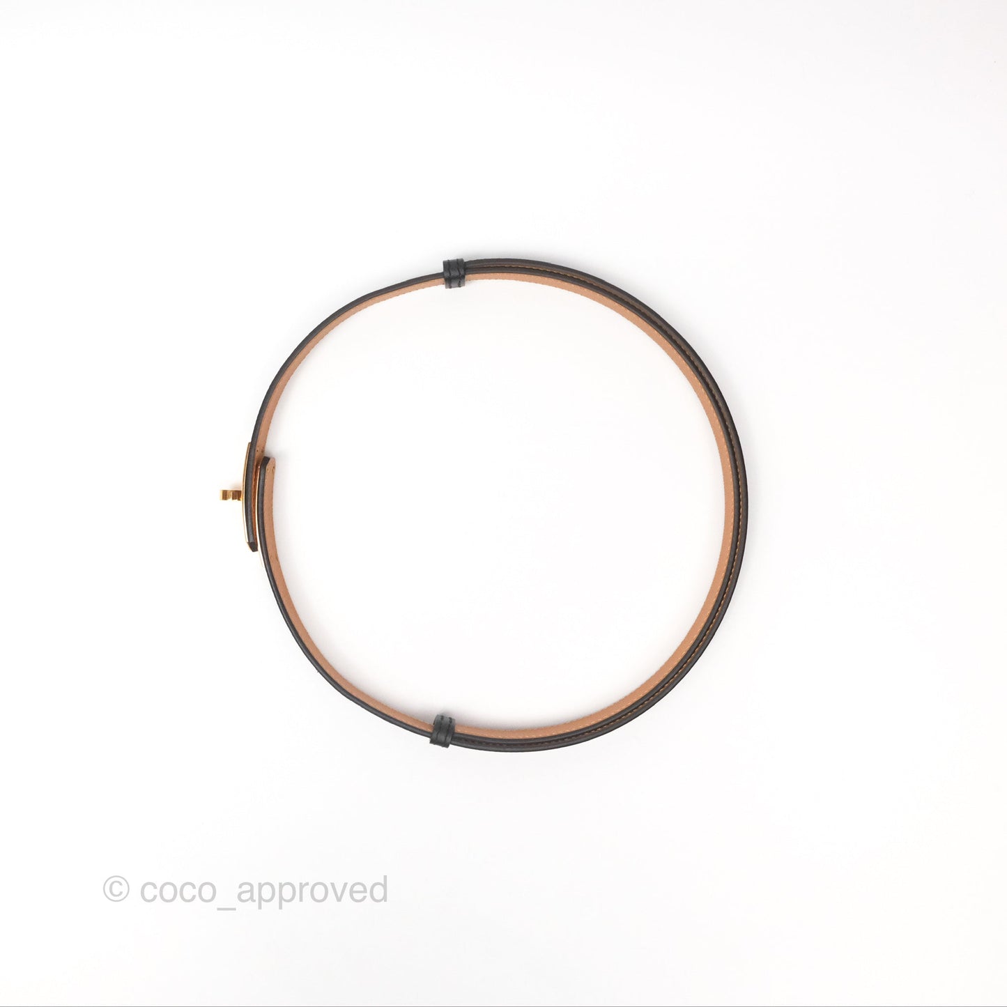 Hermès Kelly Belt Black Epsom Rose Gold Hardware