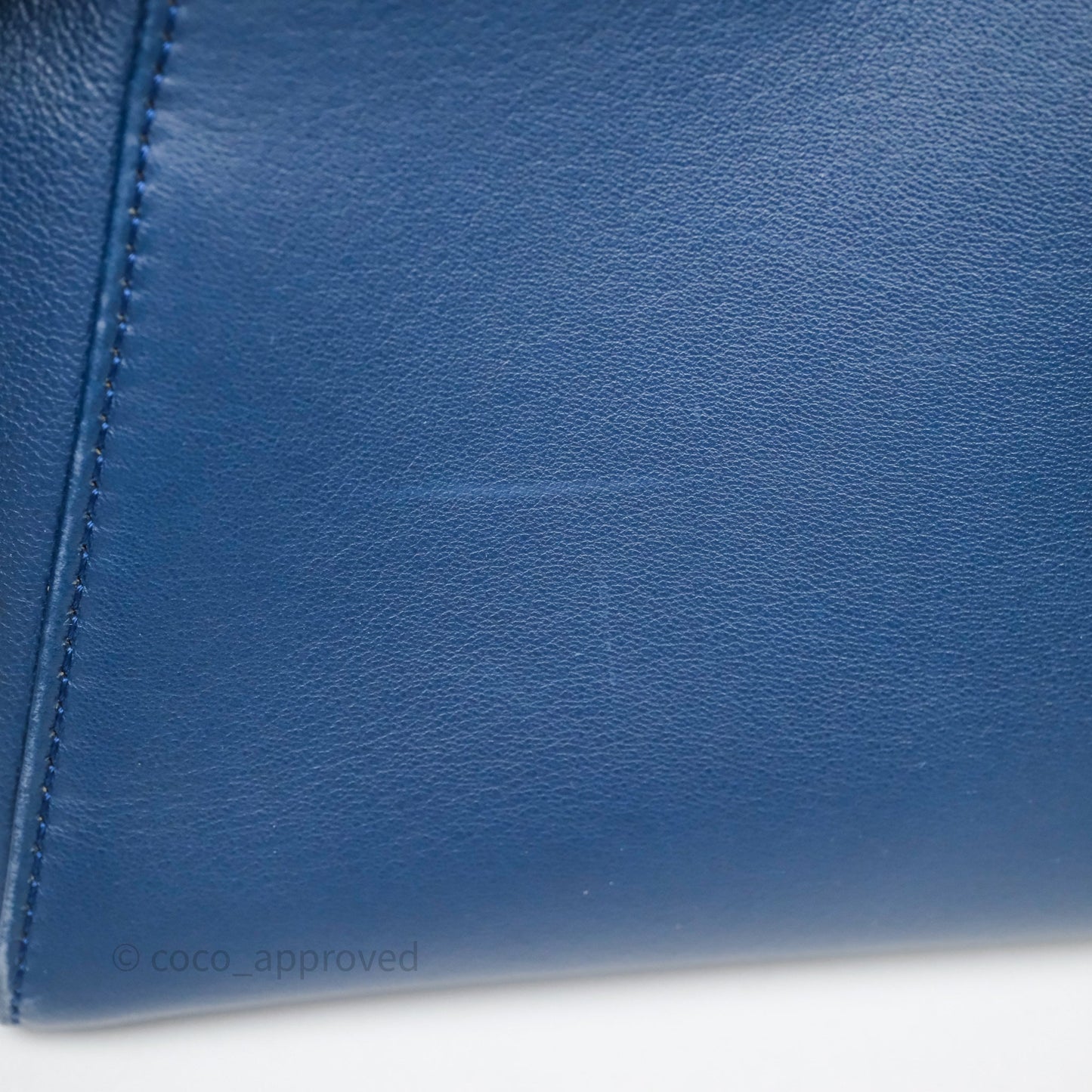 Fendi Nappa Mini Peekaboo Bag Blue Silver Hardware