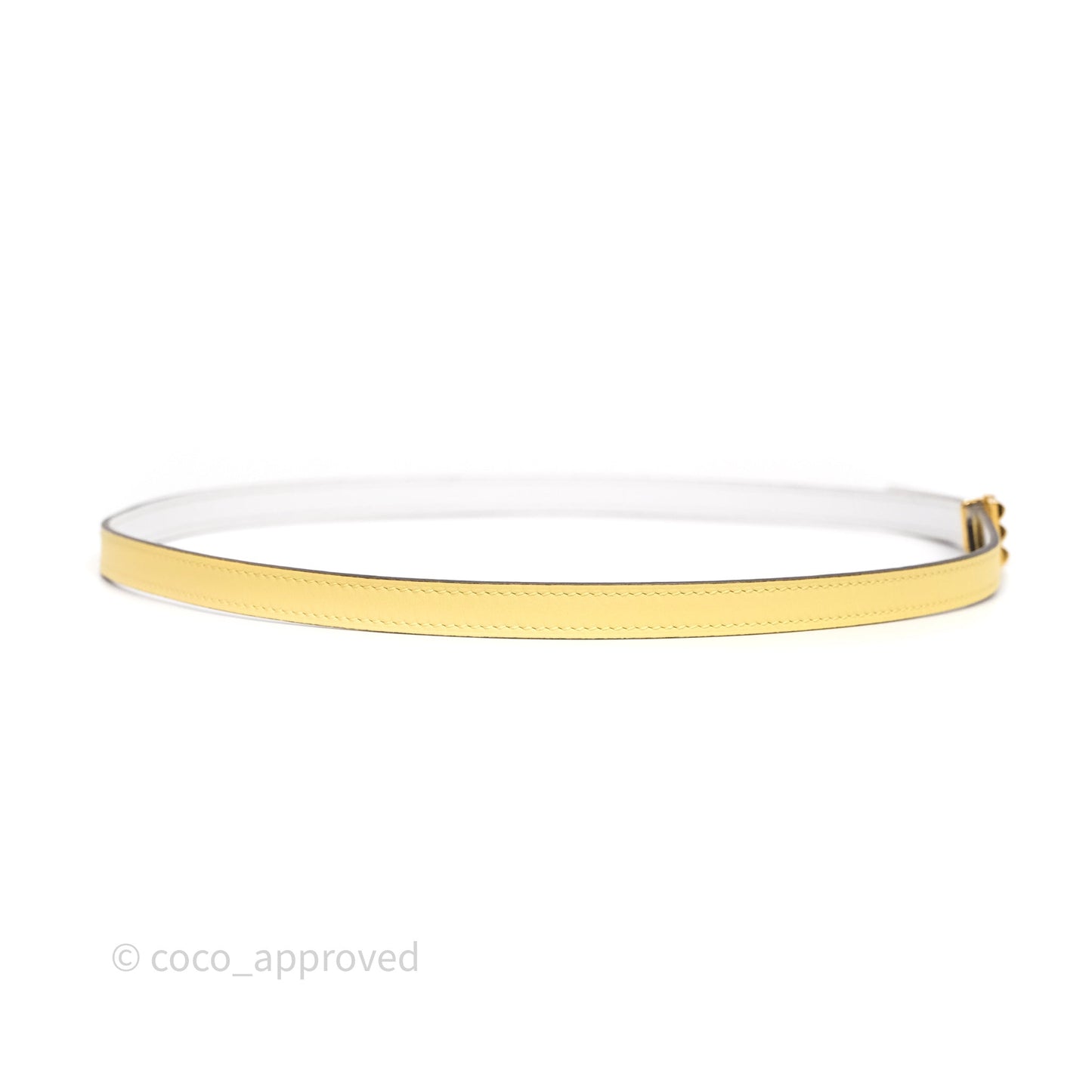 Hermès Belt Jaune Poussin/ Blanc Veau Swift/ Epsom Gold Hardware