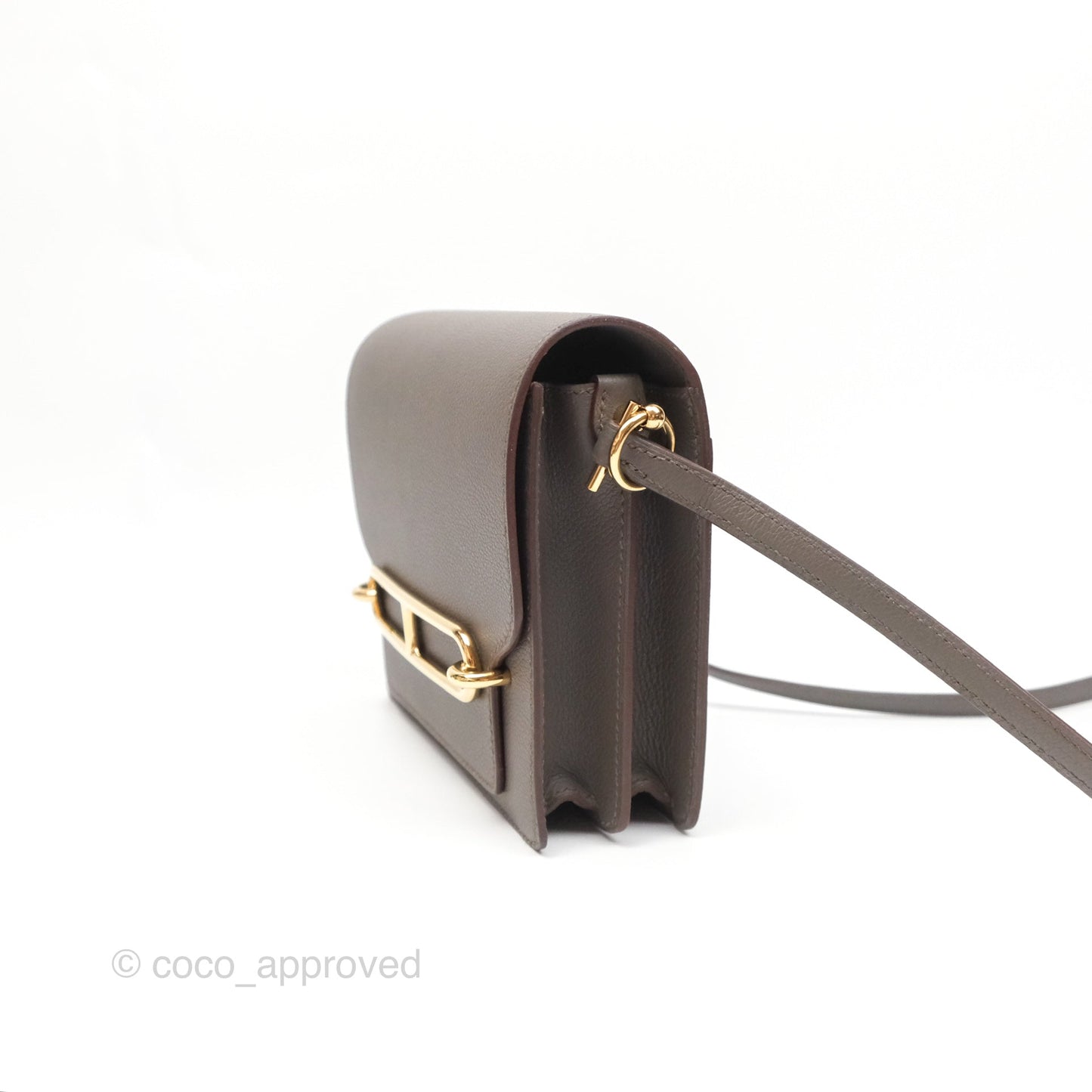 Hermès Roulis Mini 18 Gris Etain 8F Evercolor Gold Hardware