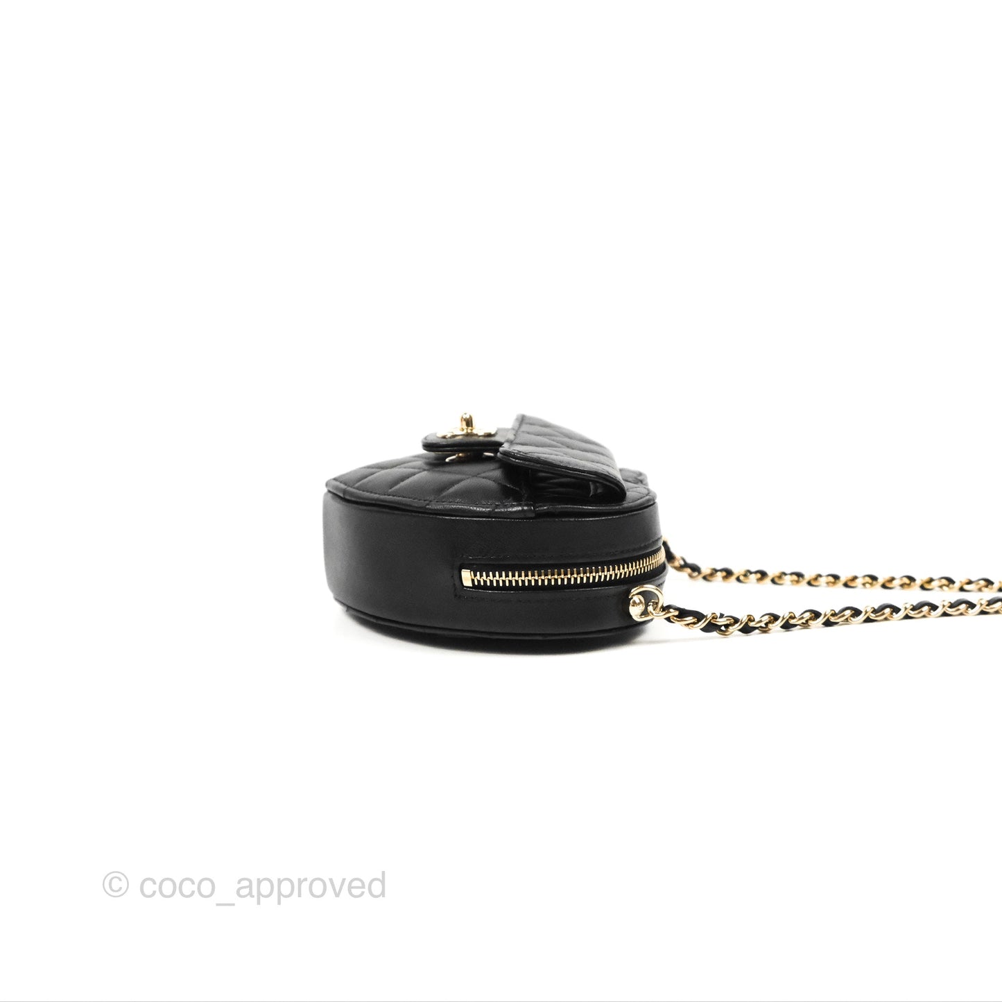 Chanel Small Heart Bag Black Lambskin Gold Hardware 22S