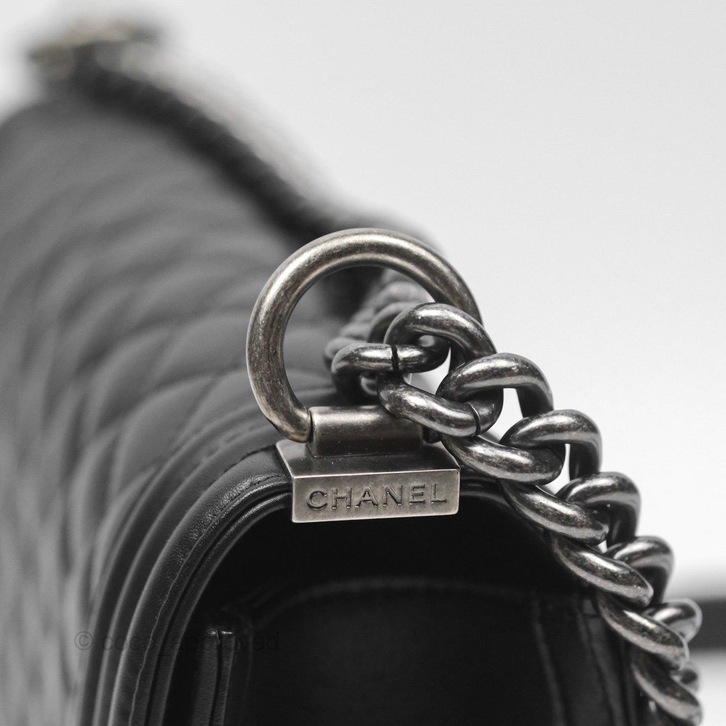 Chanel Medium Boy Quilted Black Calfskin Ruthenium Hardware