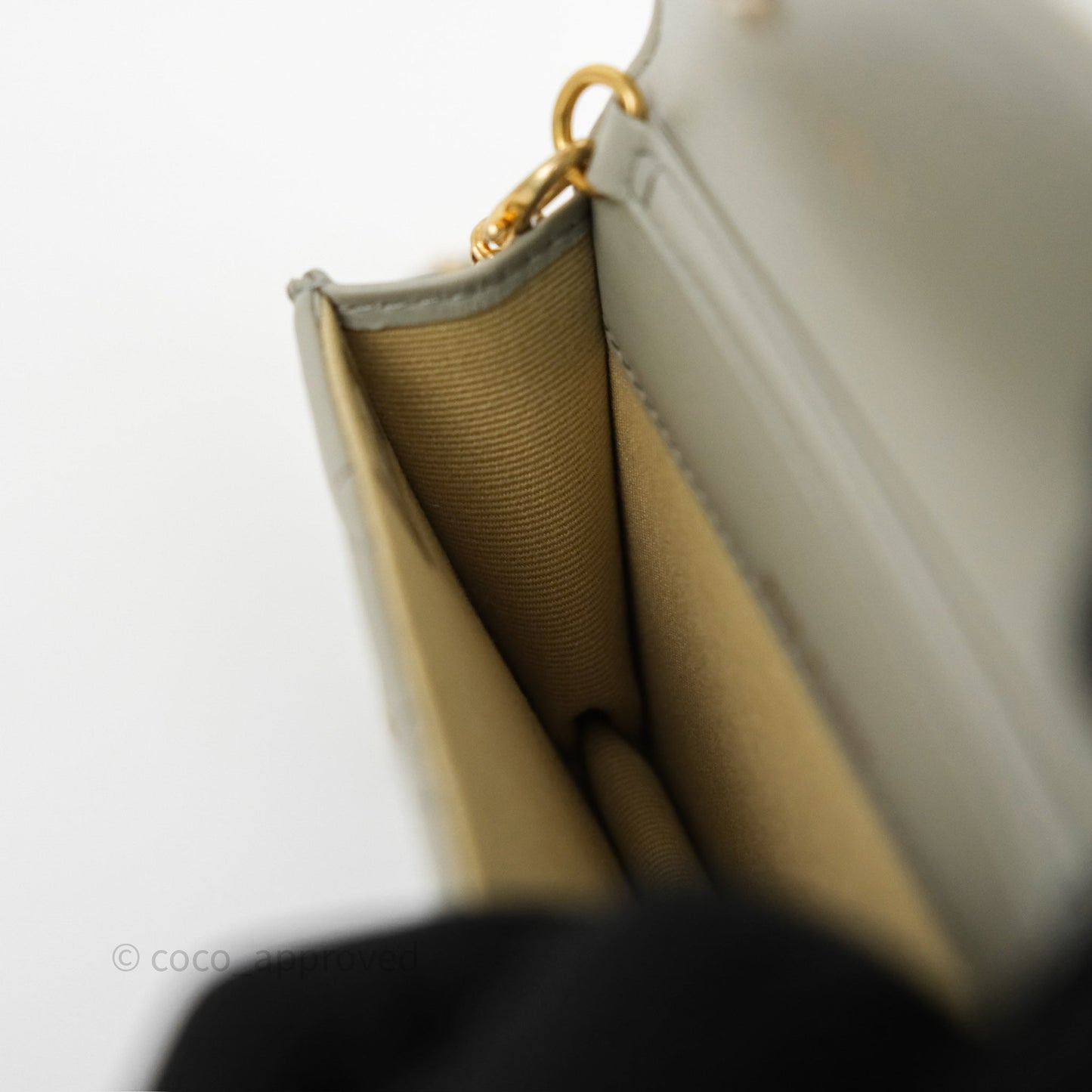 Chanel Pearl Crush Mini Clutch Belt Bag Grey Lambskin Aged Gold Hardware