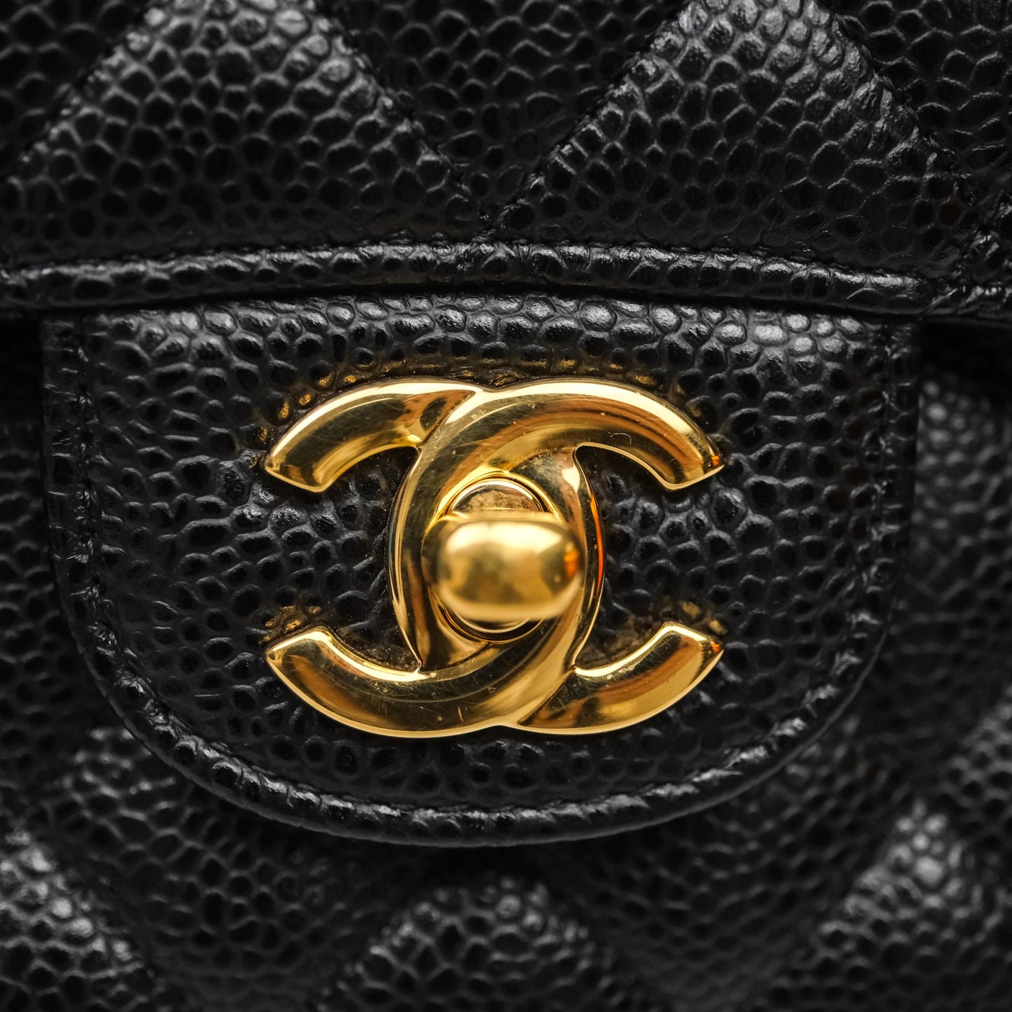 Chanel Classic Medium Flap Quilted Black Caviar Gold Hardware