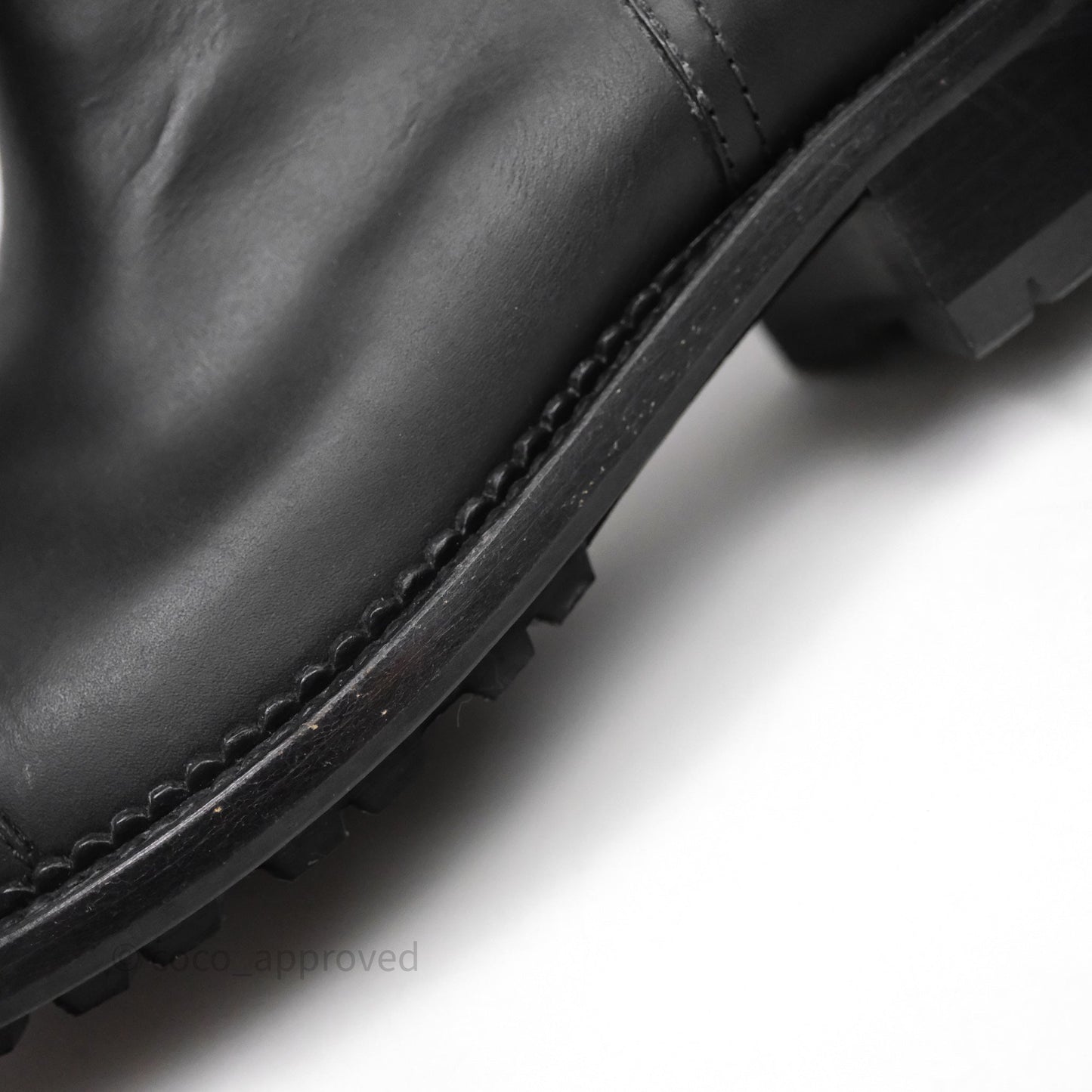 Chanel CC Quilted Knee High Boots Black Calfskin